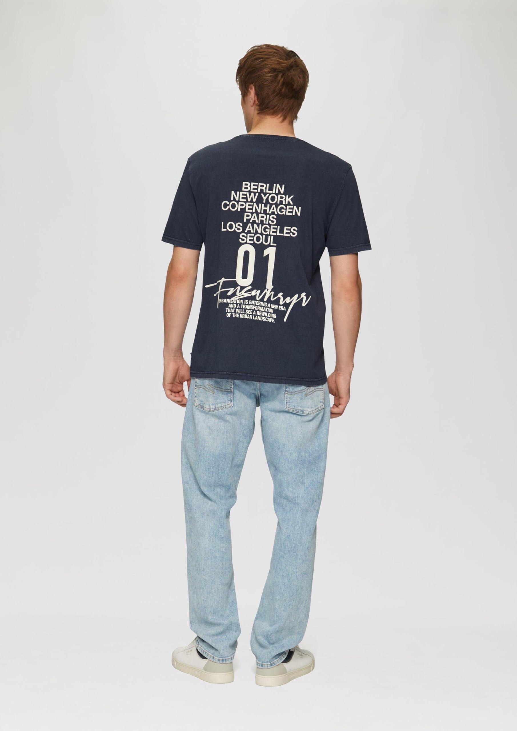 s.Oliver T-shirt o strukturze przędzy płomieniowej Mężczyźni 2150421