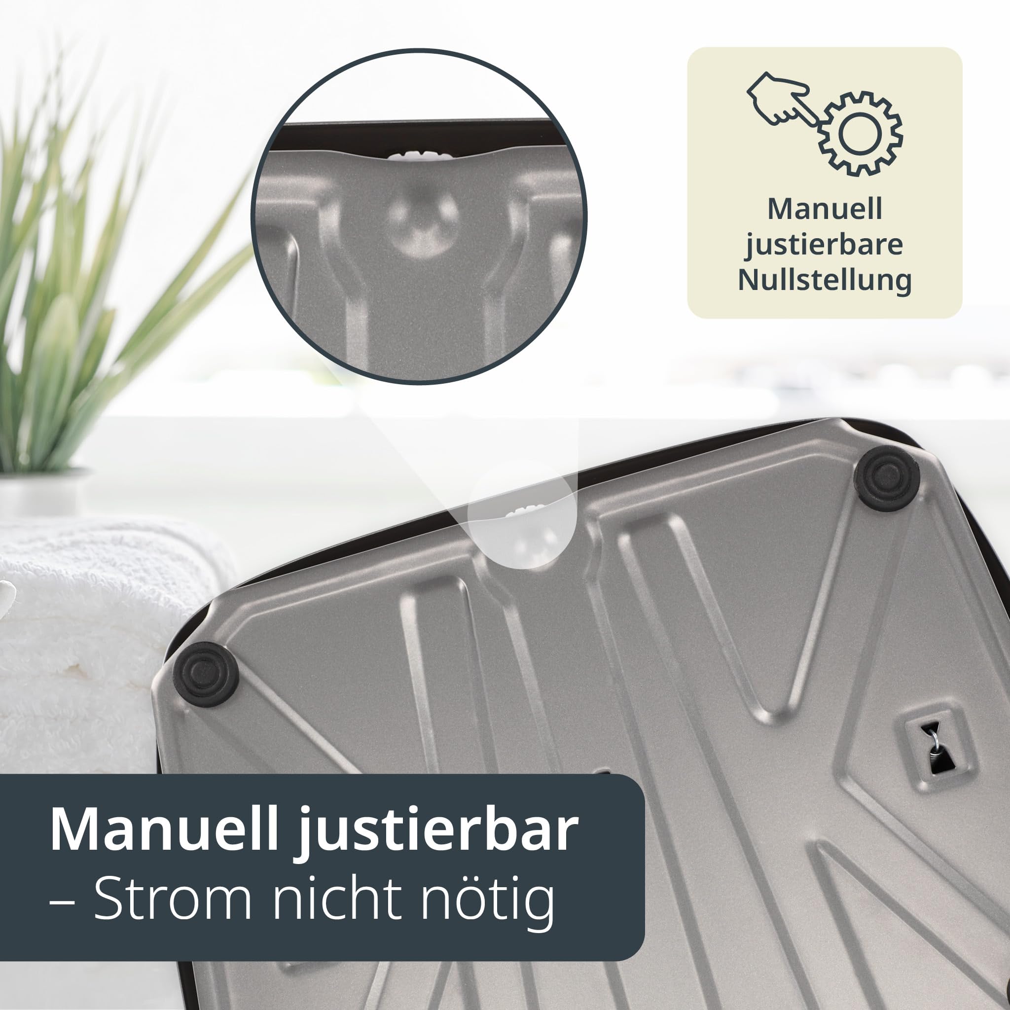 ADE Personenwaage analog bis 150 kg | mechanische Körperwaage mit großer rutschfester Wiegefläche | extra große Vollsichtskala
