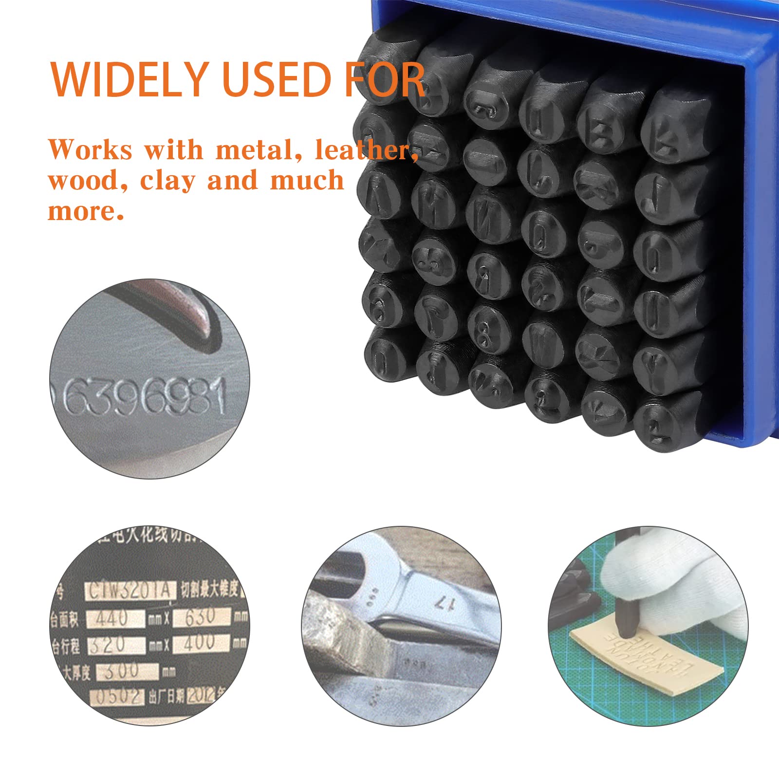 SET PUNZONI STAMPINI ALFANUMERICI 36pz KIT DA 4 MM Lettere E Numeri Custodia - Foto 9