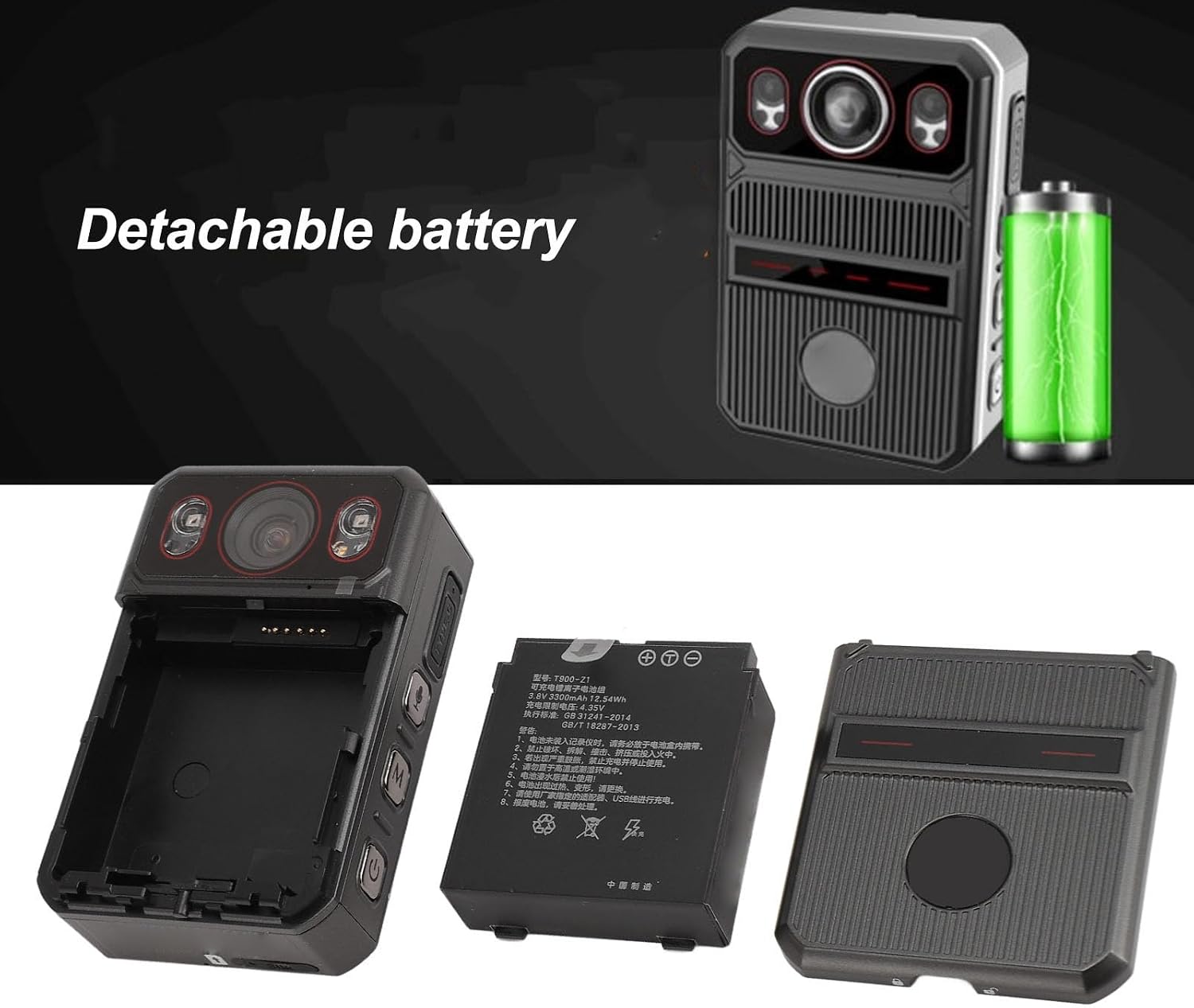 HD Body Cam, 4K 120° Wide Angle Infrared Portable Camera with Night, Sound Video Recording, 14H Battery, Lightweight Wearable Body Cam