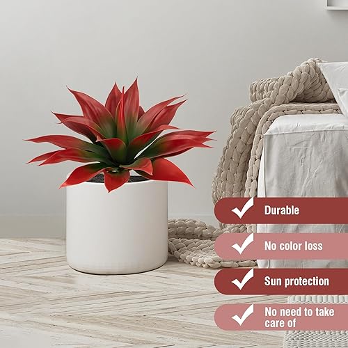 Miniatura 8 de Plantas de agave artificiales, grandes resistentes a los rayos UV, macetas de agave falsas para decoración de interiores y exteriores, plantas