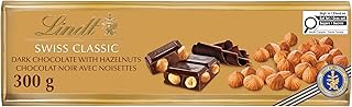 SWISS CLASSIC Gold Dark Chocolate Bar with Hazelnuts, 300 Gram Chocolate