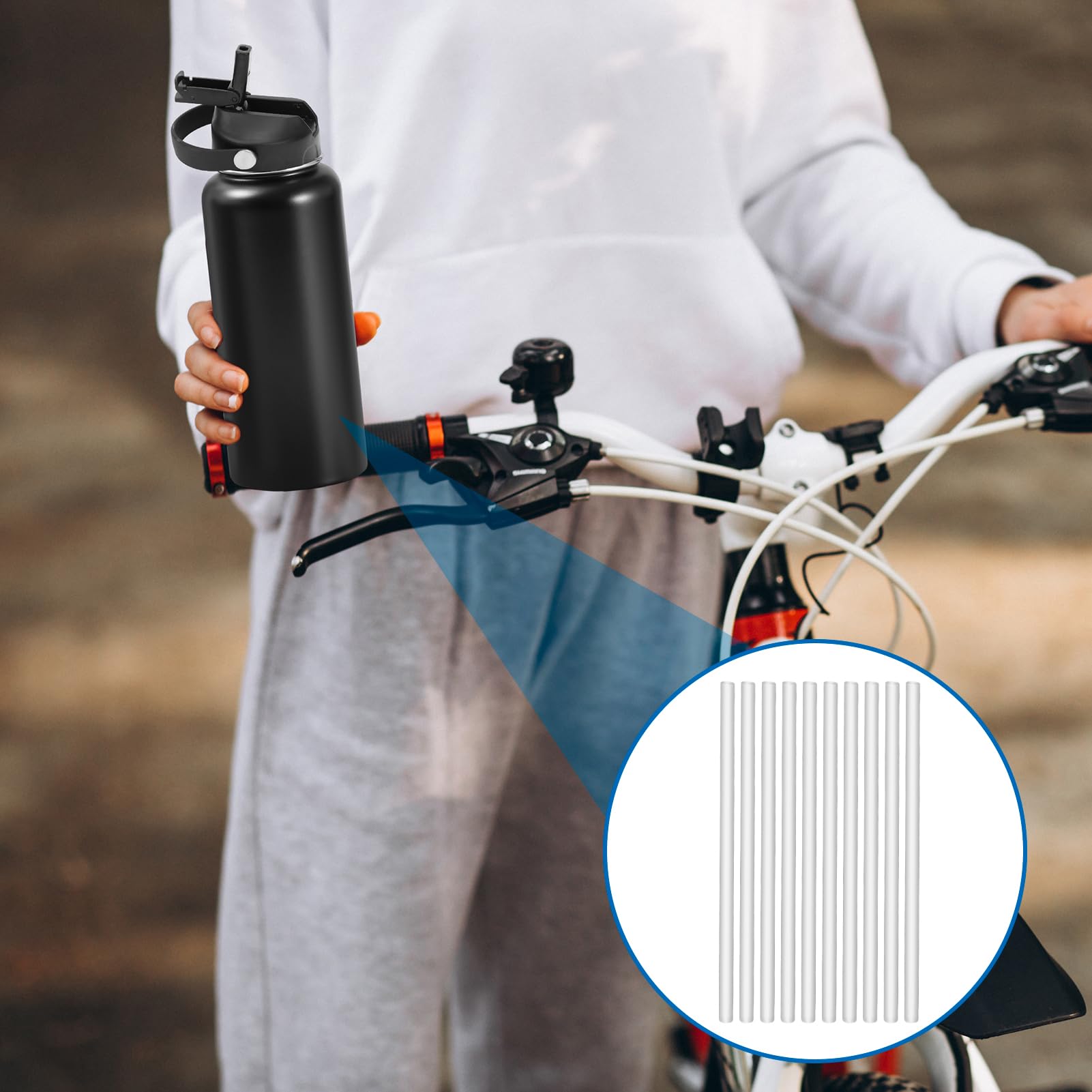 10 Pajitas Reutilizables de Plástico para Stanley 20/30/40 oz Tumbler, compatibles con botellas de agua Hydro Flask con 2 cepillos de limpieza, Inodoro, Fácil de Limpiar, Material Grado Alimenticio