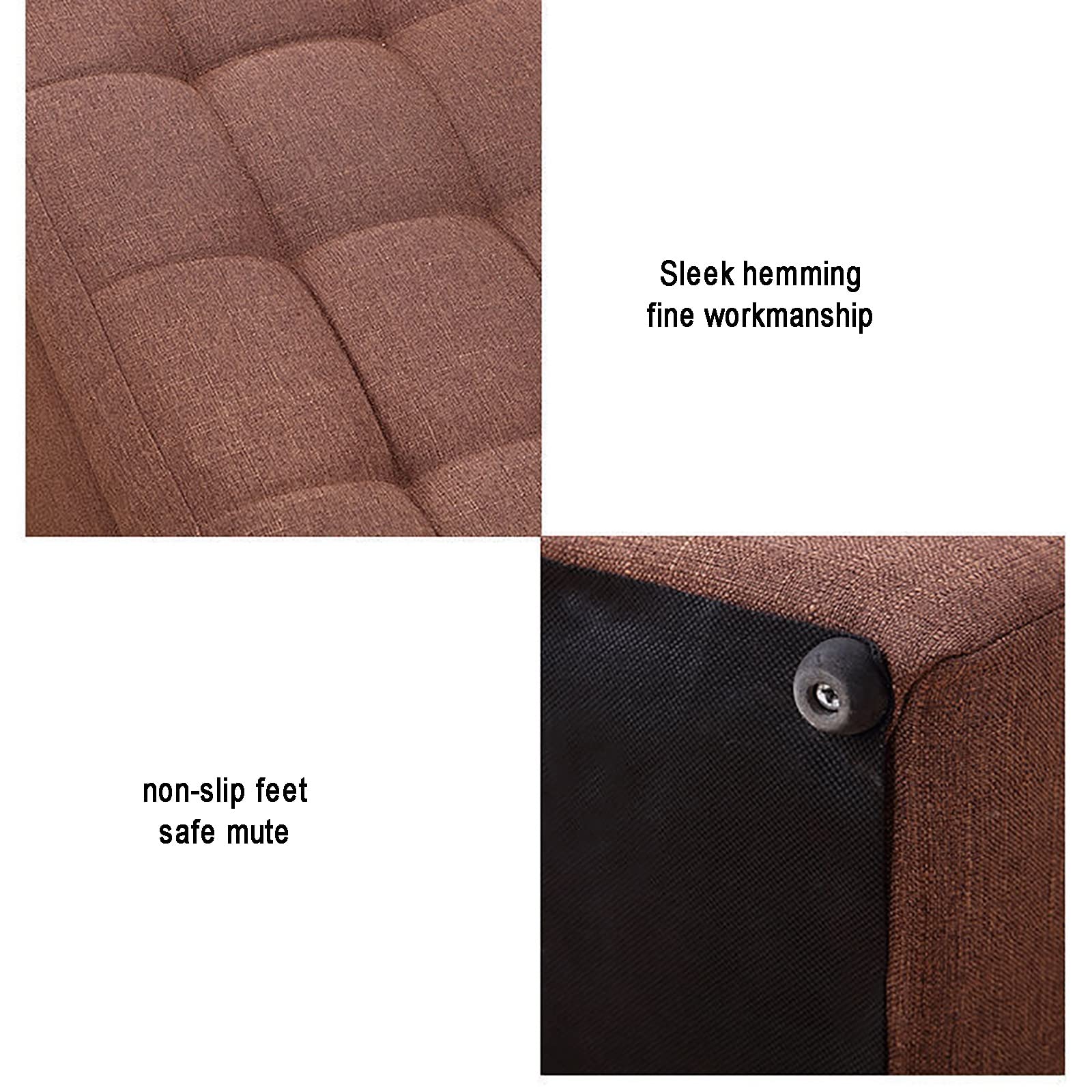 Banco de Almacenamiento Grande con Tapa abatible y Asiento Acolchado, baúl Rectangular de Lino para Dormitorio, Color 3, 120 x 40 x 40