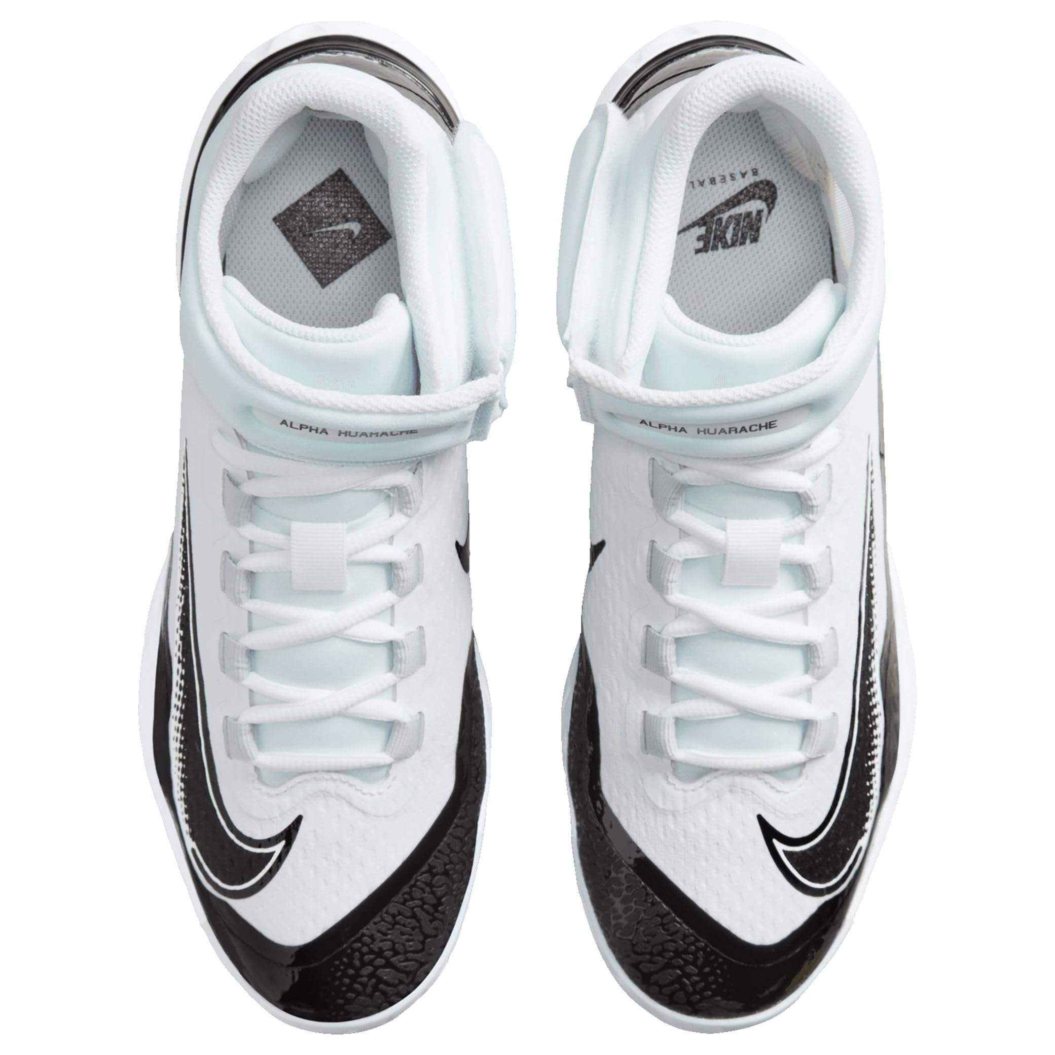 Nike Alpha Huarache Elite 4 Mid Mens FD2744-101 (White/Black-Blue), Size 7.5