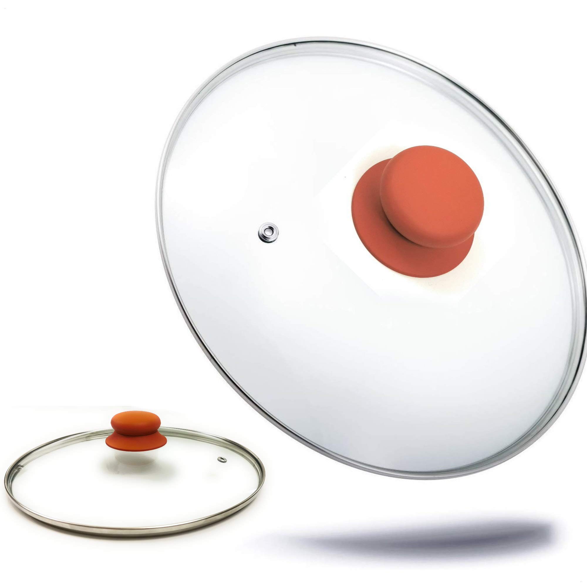 Kerafactum Maniglia di ricambio per coperchio in vetro, in acciaio inox, 2 pezzi, robusta, pomello di ricambio per pentole, coperchio universale, coperchio per pentole, coperchio di ricambio