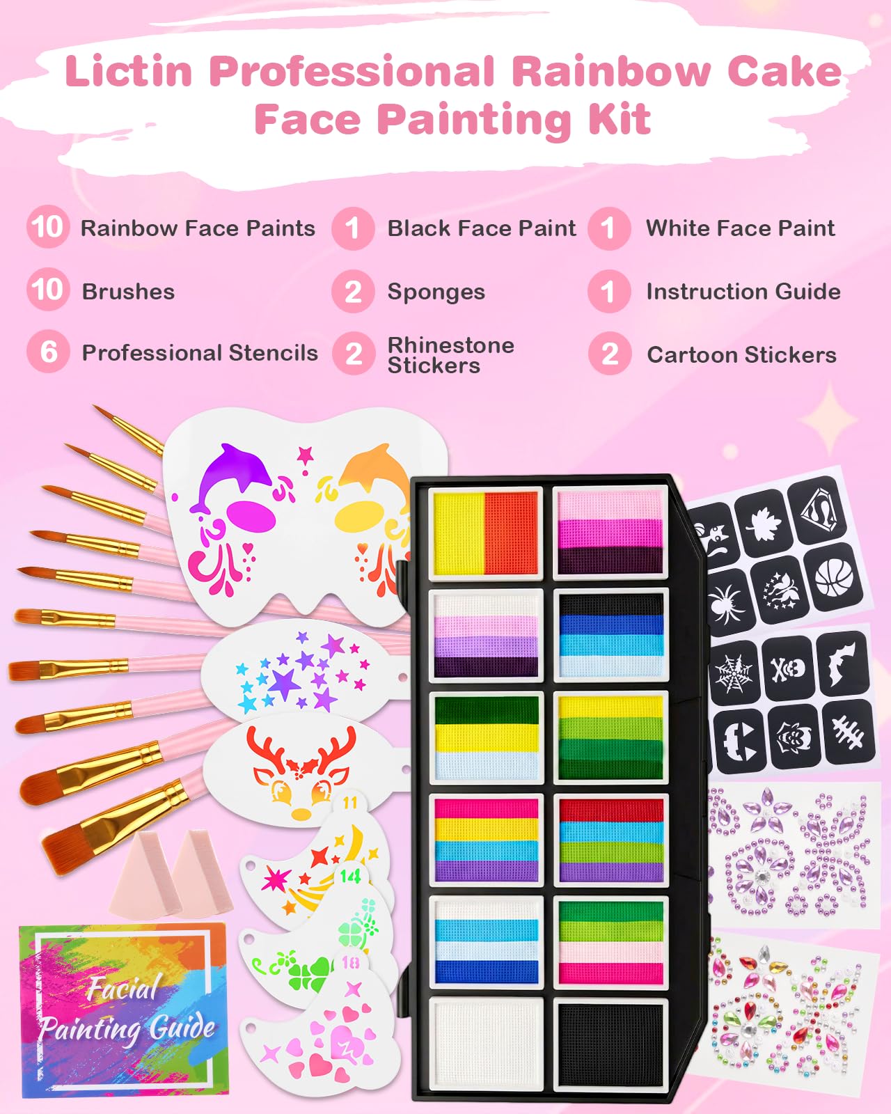 Lictin Kit de peinture visage et corps