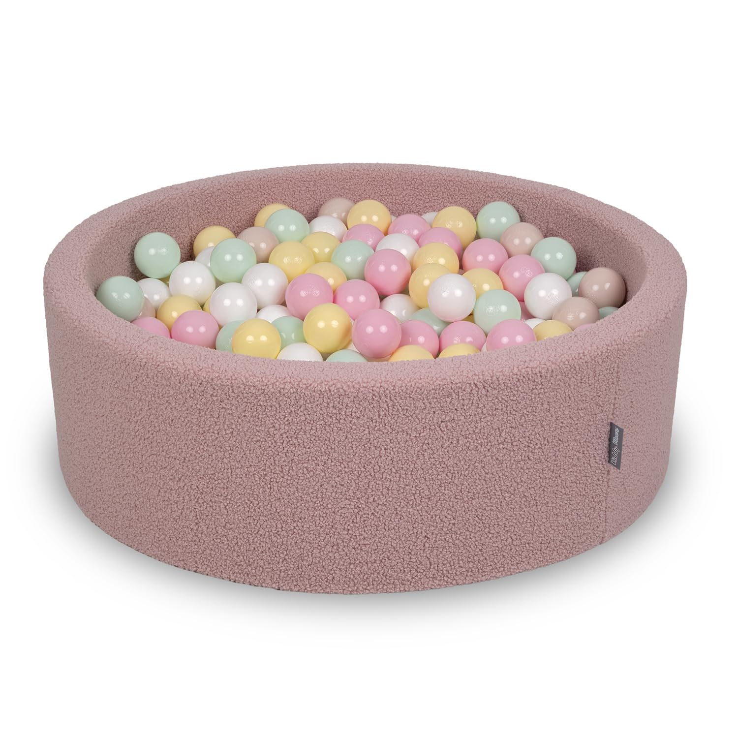 KiddyMoon Ball Pit For Baby With Teddy Plush, Large 7 Cm Balls For A Fuller Ball Pit, From 8 Months, Removable Cover