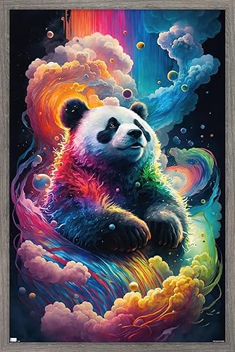 Miniatura 31 de Trends International Wumples - Póster de pared de panda neón cósmico, 22.37 x 34.00 pulgadas, versión premium sin marco