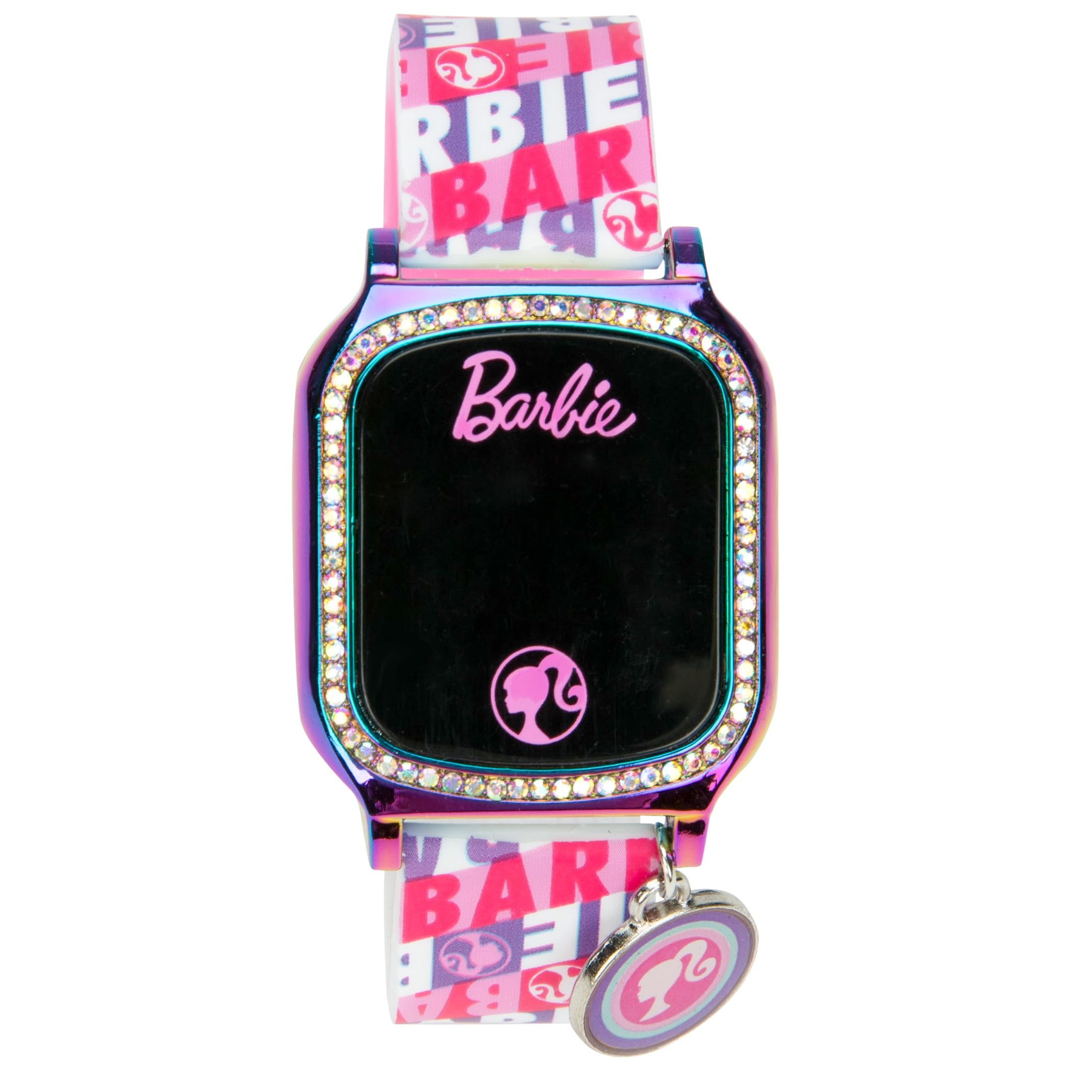 Accutime Barbie Pink Waves LED Kid's Watch with Silicone Band