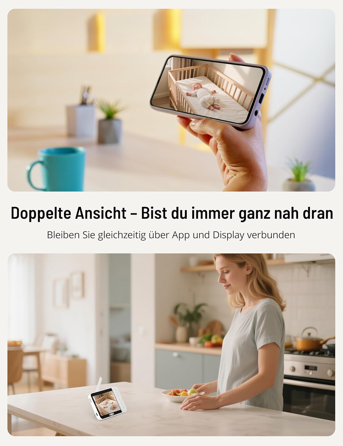Detalji zaslona i kamere baby monitora