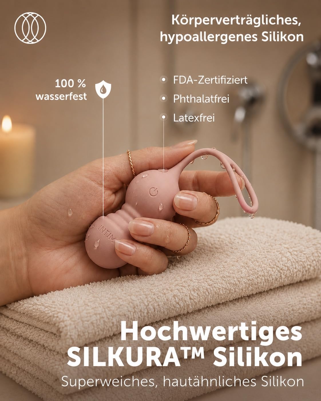 INTIMA Beckenbodentrainer für Frau mit Vibration | 4-teiliges Set mit Fernbedienung | Liebeskugeln | Kegel Balls | Stärkung der Beckenbodenmuskulatur bei Blasenschwäche & Inkontinenz