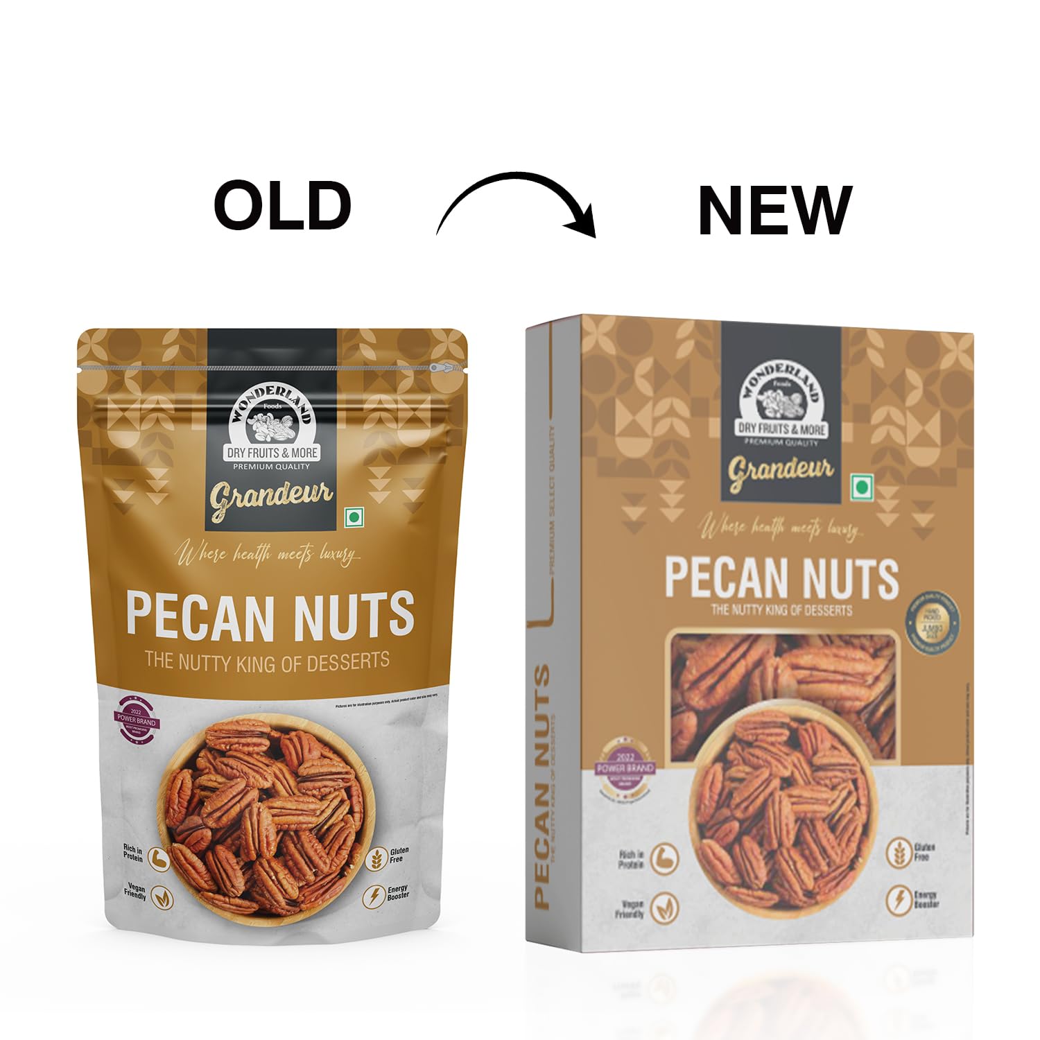 Wonderland Foods Grandeur Premium Pecan Nuts 200g | Raw Fresh