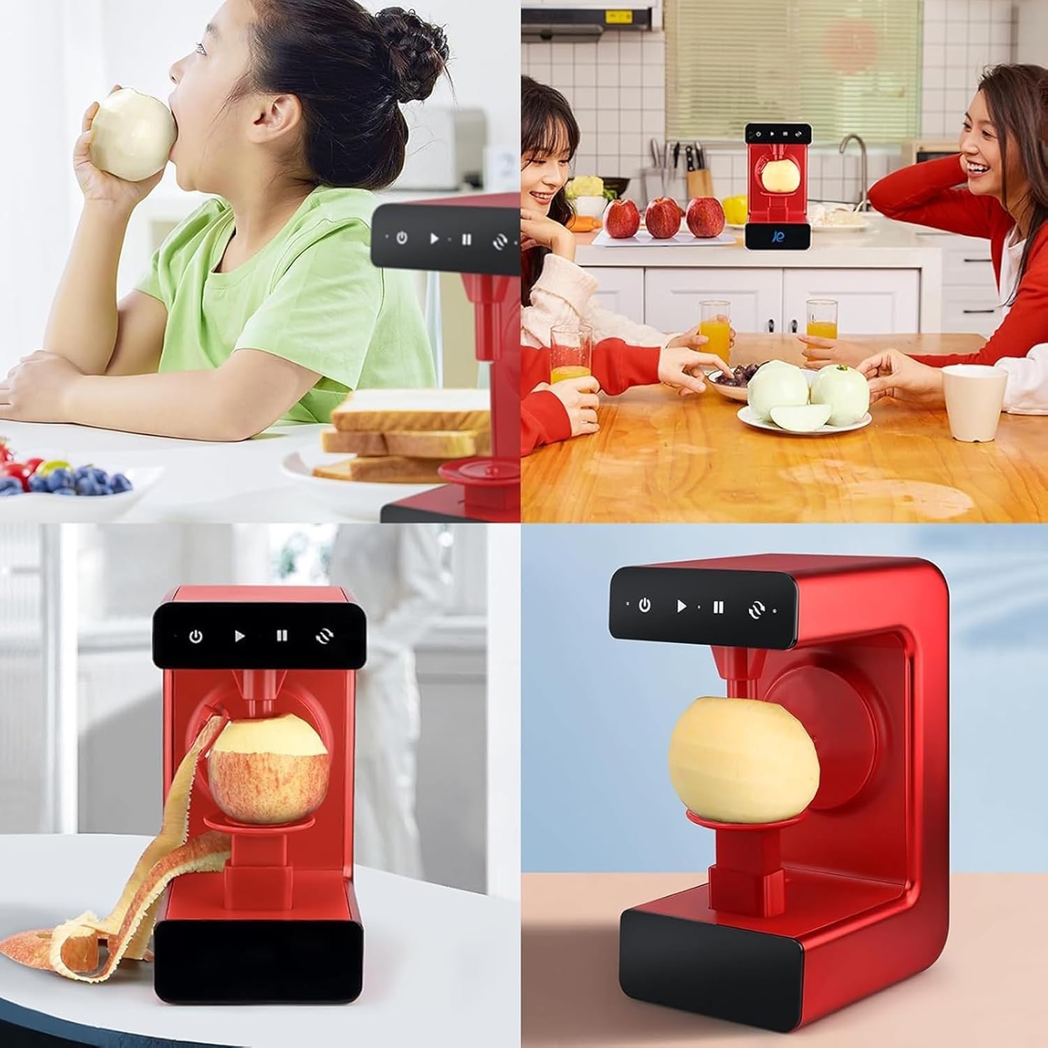 Máquina peladora eléctrica de patatas y frutas, pelador giratorio automático con funcionamiento de un solo botón y apagado automático para uso doméstico y cocina