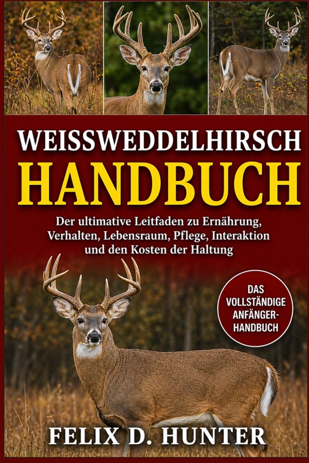 WEISSWEDDELHIRSCH HANDBUCH: Der ultimative Leitfaden zu Ernährung, Verhalten, Lebensraum, Pflege, Interaktion und den Kosten der Haltung