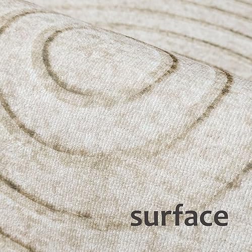 Miniatura 3 de Alfombra redonda de 5 pies para sala de estar y comedor, diseño de mandala azul bohemio para interiores, tapete antideslizante floral para interiores