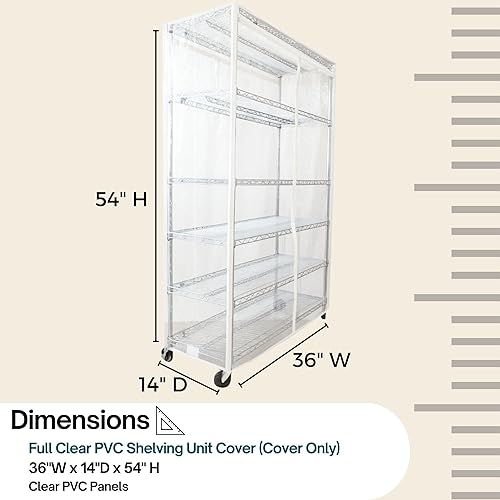 Miniatura 2 de Formosa Covers Funda de estante de alambre transparente de alta calidad, solución de almacenamiento resistente para estantes de alambre (48 pulgadas