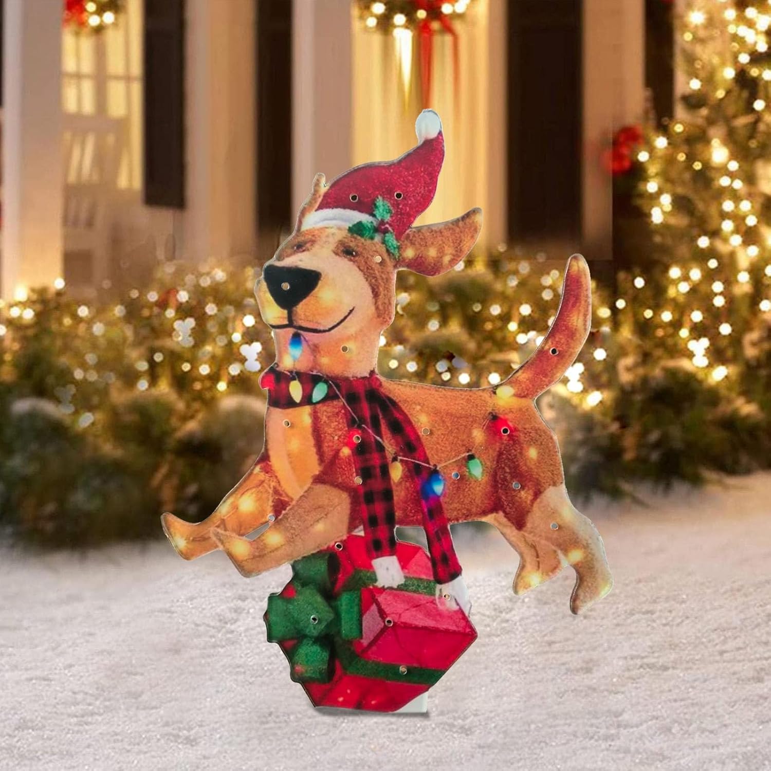 Christmas Dog Cat Led Garden Lights,2D Acrylic with Light