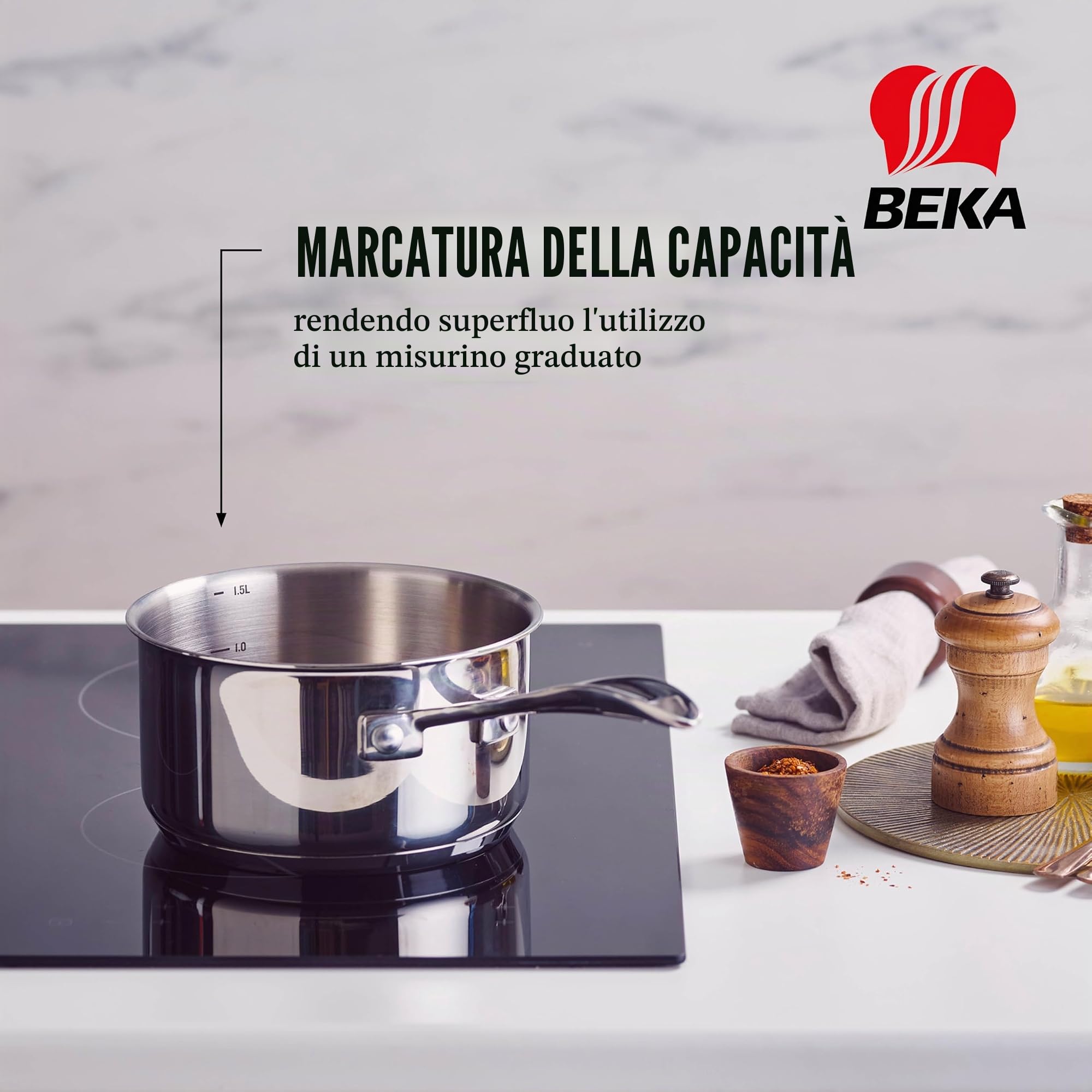 Beka Line 12066204 Chef Casseruola in Acciaio Inox 20 cm, Language_Tag:it_it, Metallico