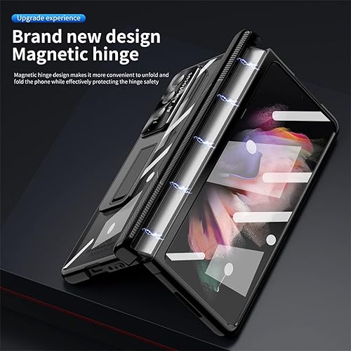 Miniatura 7 de Funda para Z Fold 4, funda de protección magnética 4 en 1 con soporte para bolígrafo S y repuesto para S Pen, compatible con Samsung Galaxy Z Fold 4