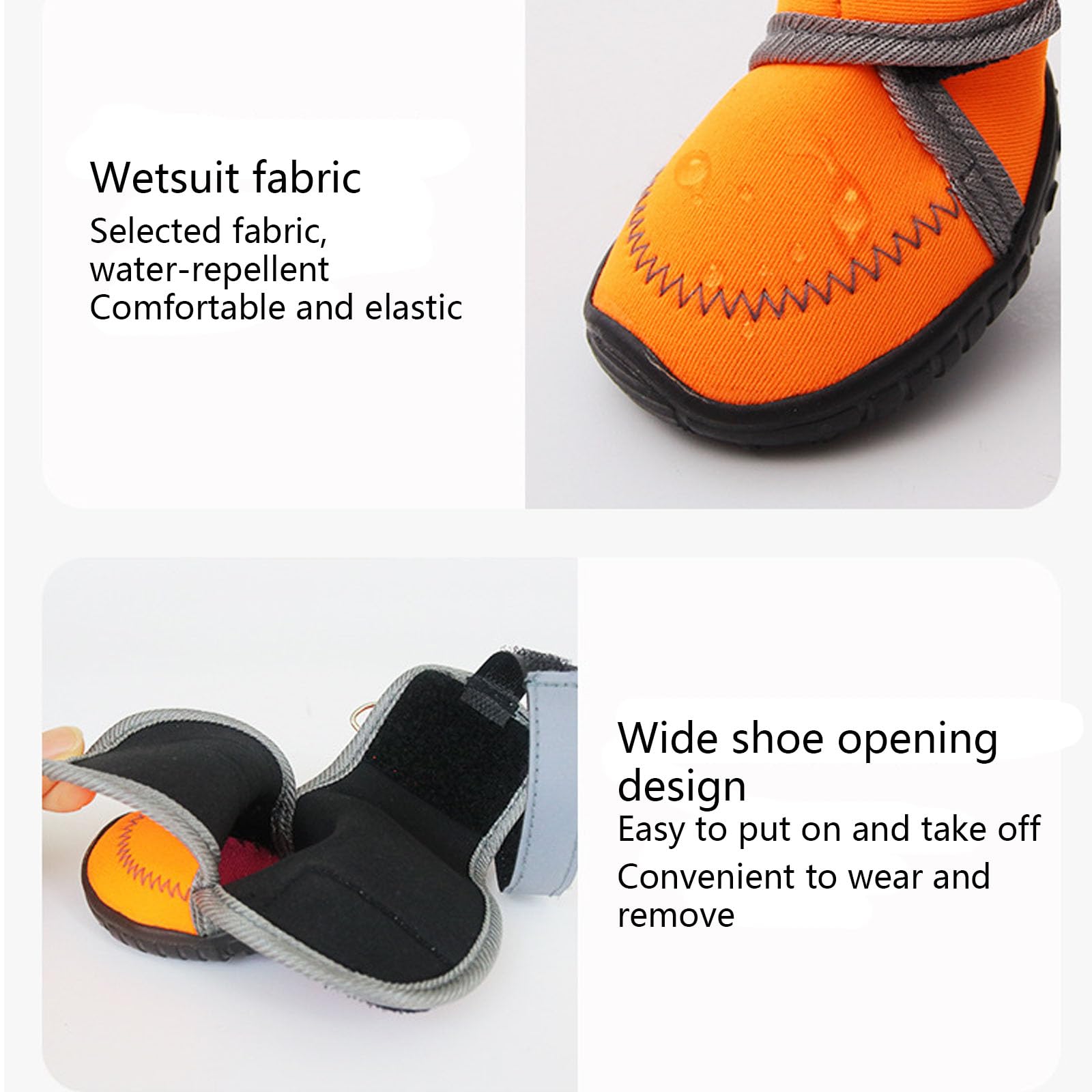 4Er-Set Hundeschuhe, Atmungsaktive Hundestiefel Mit Pfotenschutz Und Reflektierenden Riemen Für Holzböden Und Den Außenbereich, Hundeschuhe Für Kleine, Mittelgroße Und Große Hunde,Orange,XL