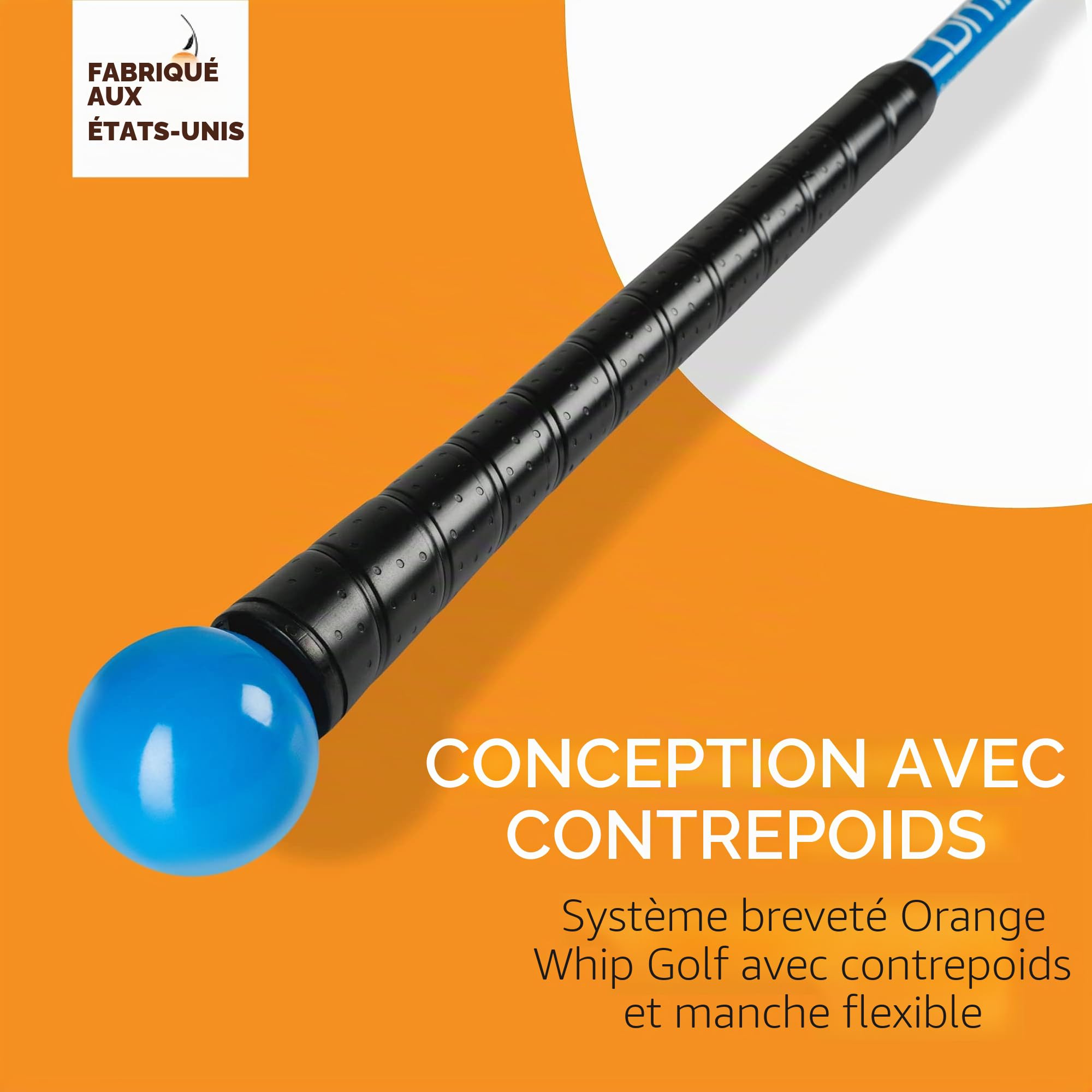 Orange Whip Aide au Swing de Golf brevetée et fabriquée aux États-Unis pour améliorer Le Rythme, la flexibilité, l'équilibre, Le Tempo et la Force * Fabriqué aux États-Unis *