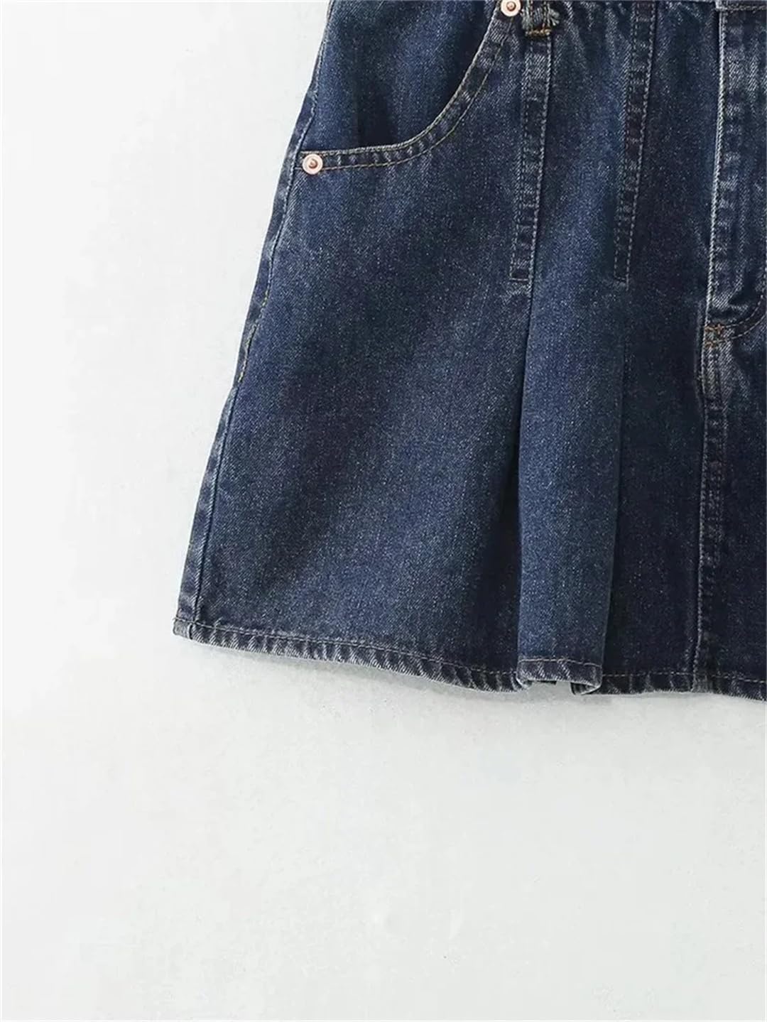 Mini gonna in denim a vita alta da donna a vita alta con gonna di sensibilità con design a sbuffo