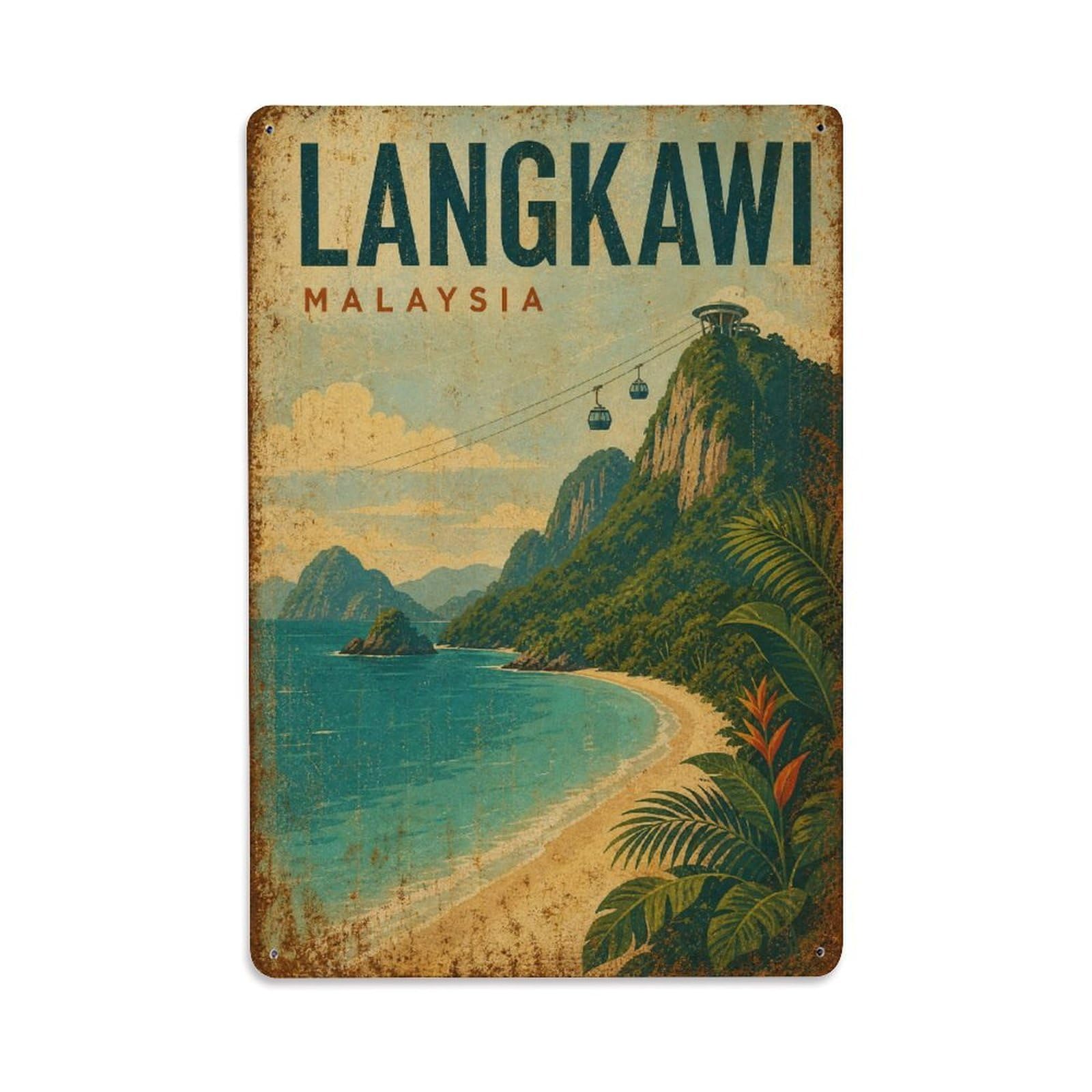 Metal Tin Sign Travel Vintage Malaysia Langkawi