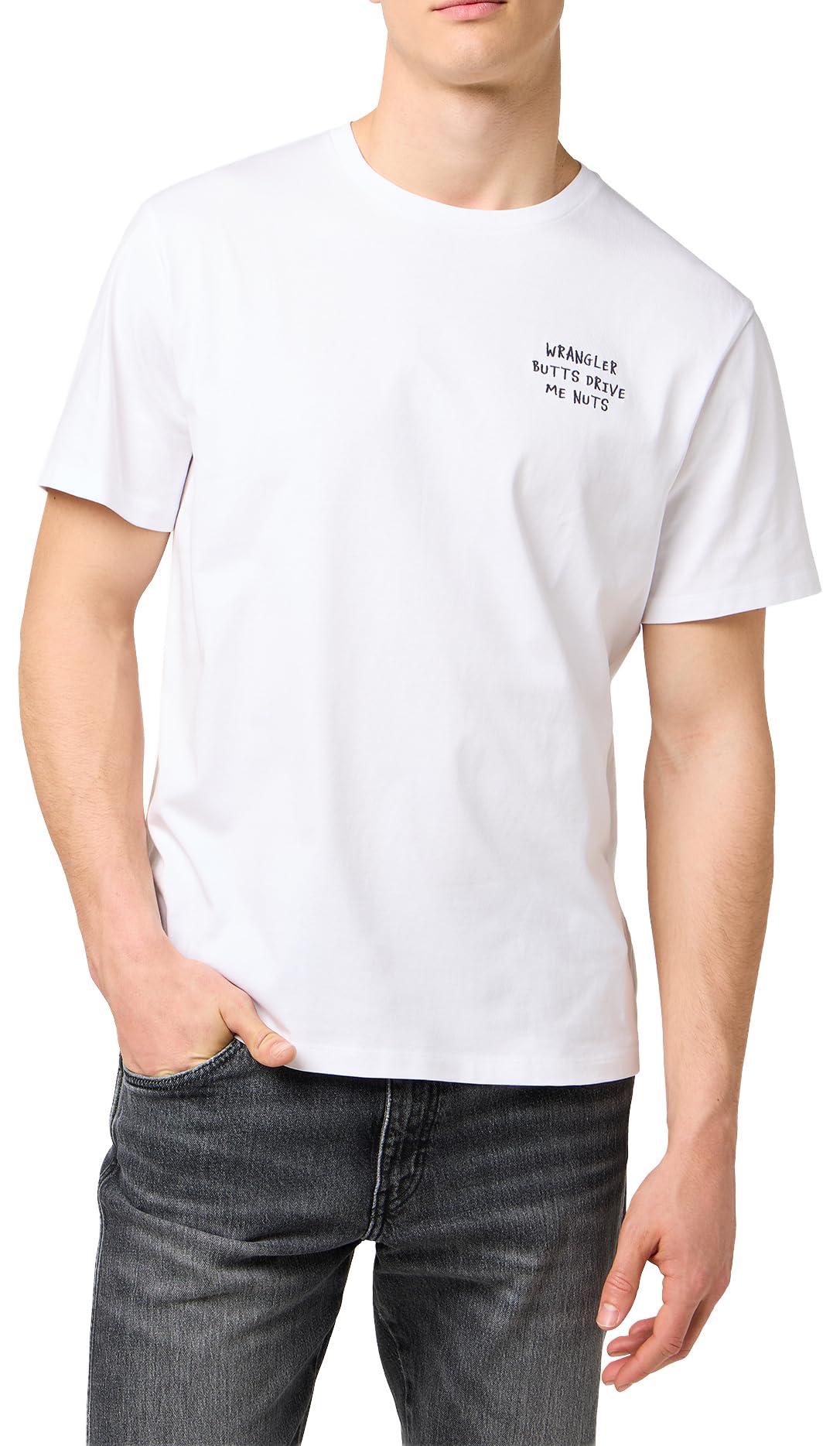 Wrangler Embroidery Tee, Worn White, L