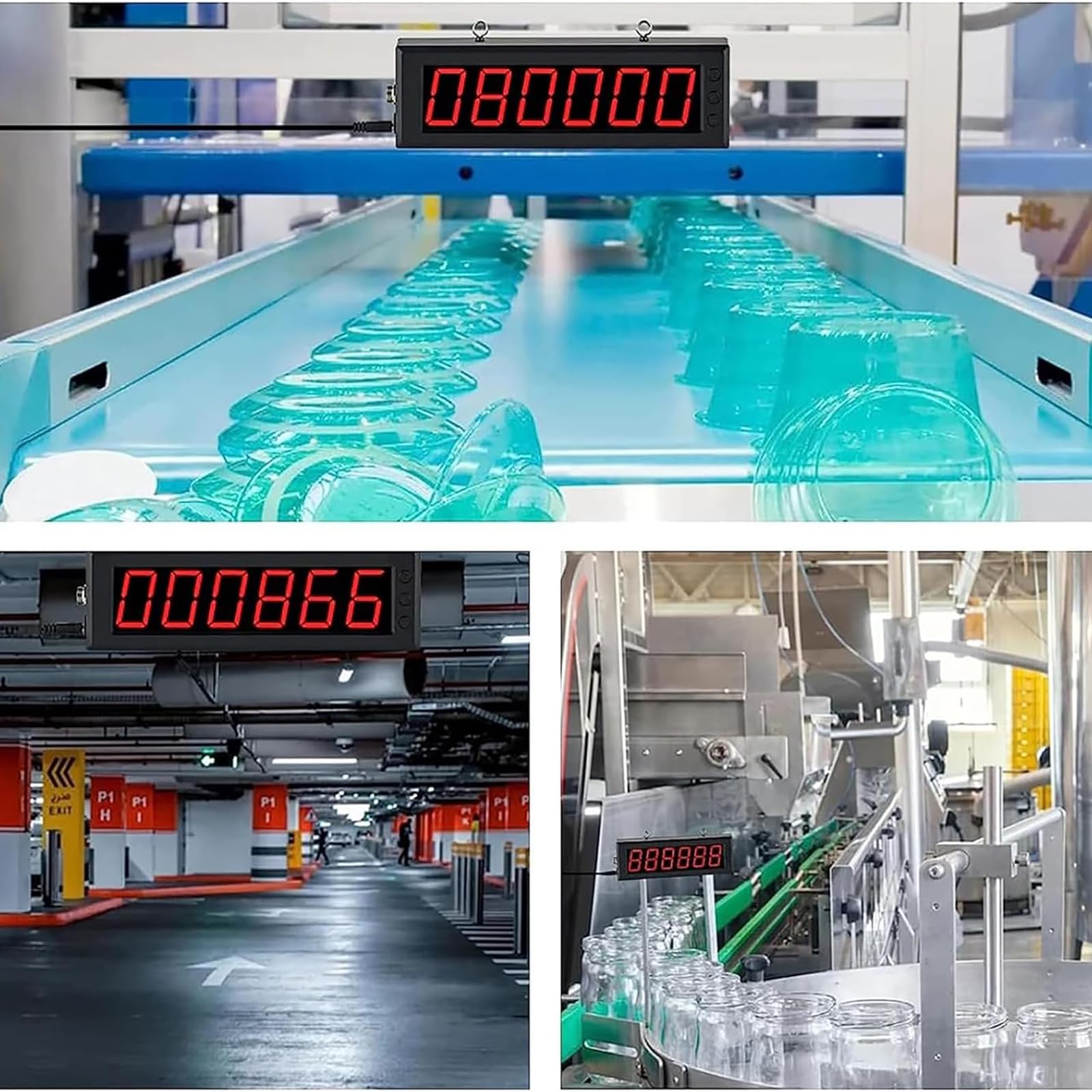 Contatore Digitale con sonda, Display a 5 cifre, Conta Fino a 99999, Distanza di misurazione 70 cm, Ideale per fabbriche e officine.,