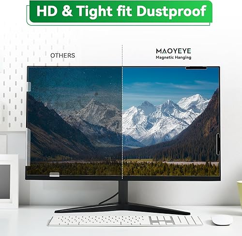 Miniatura 6 de [Paquete de 2] Protector de pantalla magnético colgante de 27 pulgadas para computadora anti luz azul para monitor de pantalla ancha de relación de