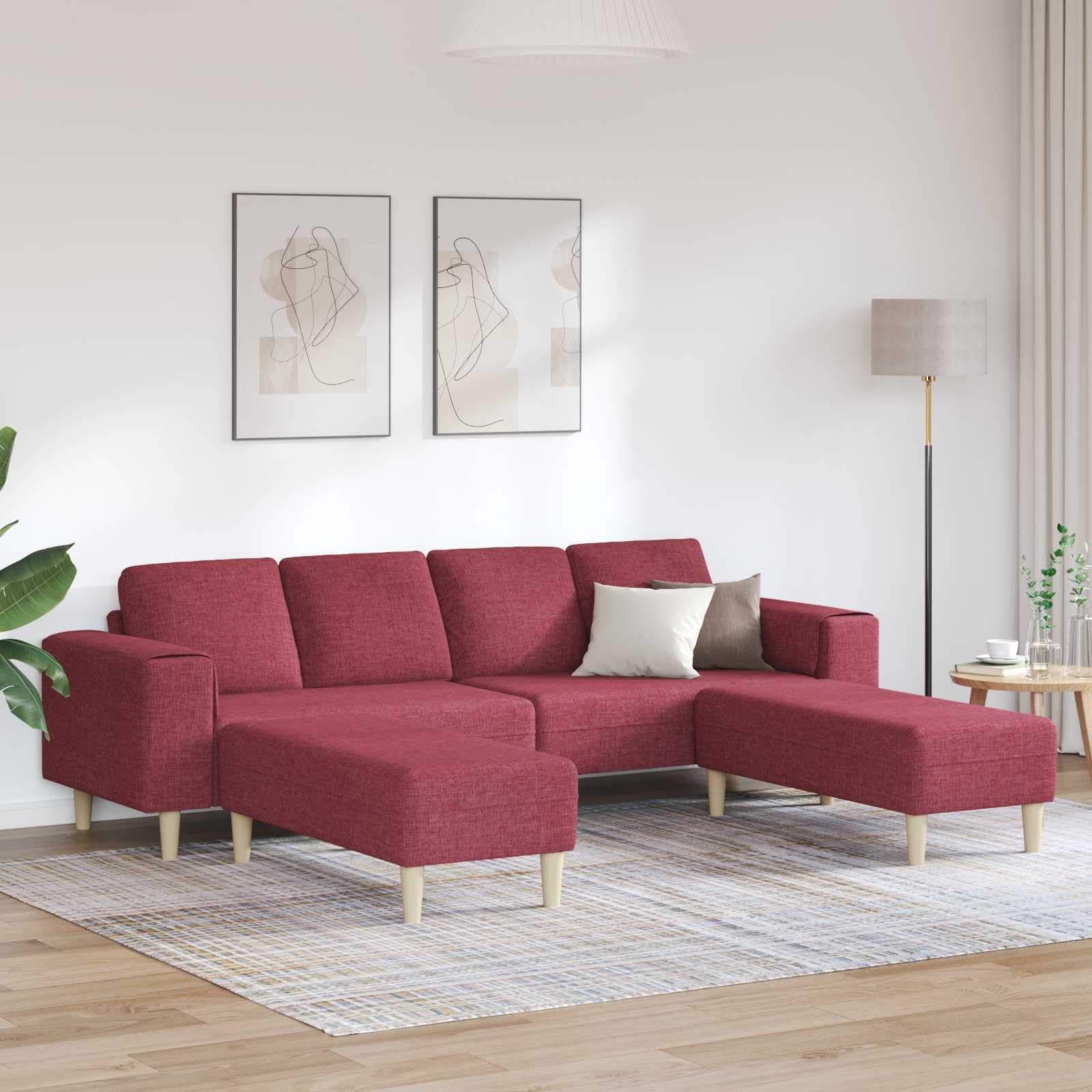 Sofa do salonu, 3-częściowa, z poliestru, z wypełnieniem piankowym, trwała, do relaksu i spotkań towarzyskich