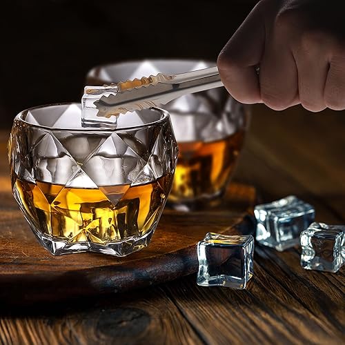 Miniatura 6 de Vasos antiguos de 11 onzas para hombre, juego de 6 vasos de whisky para bar en casa, cristalería de boca ancha para bourbon, escocés, apto para