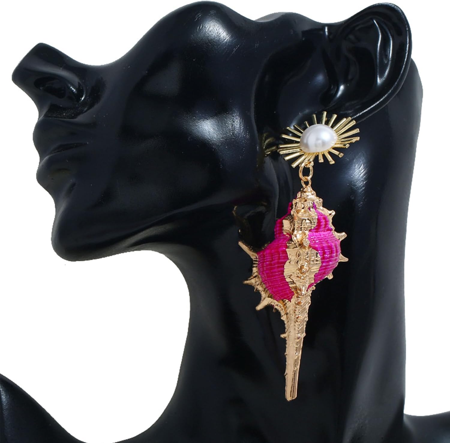 Sea Snail Shell Conch Stud Earrings for Women Bohemian Ocean Conch Pearl Seashell Dangle Earrings Summer Beach Sea Jewelry Gift - Image 6