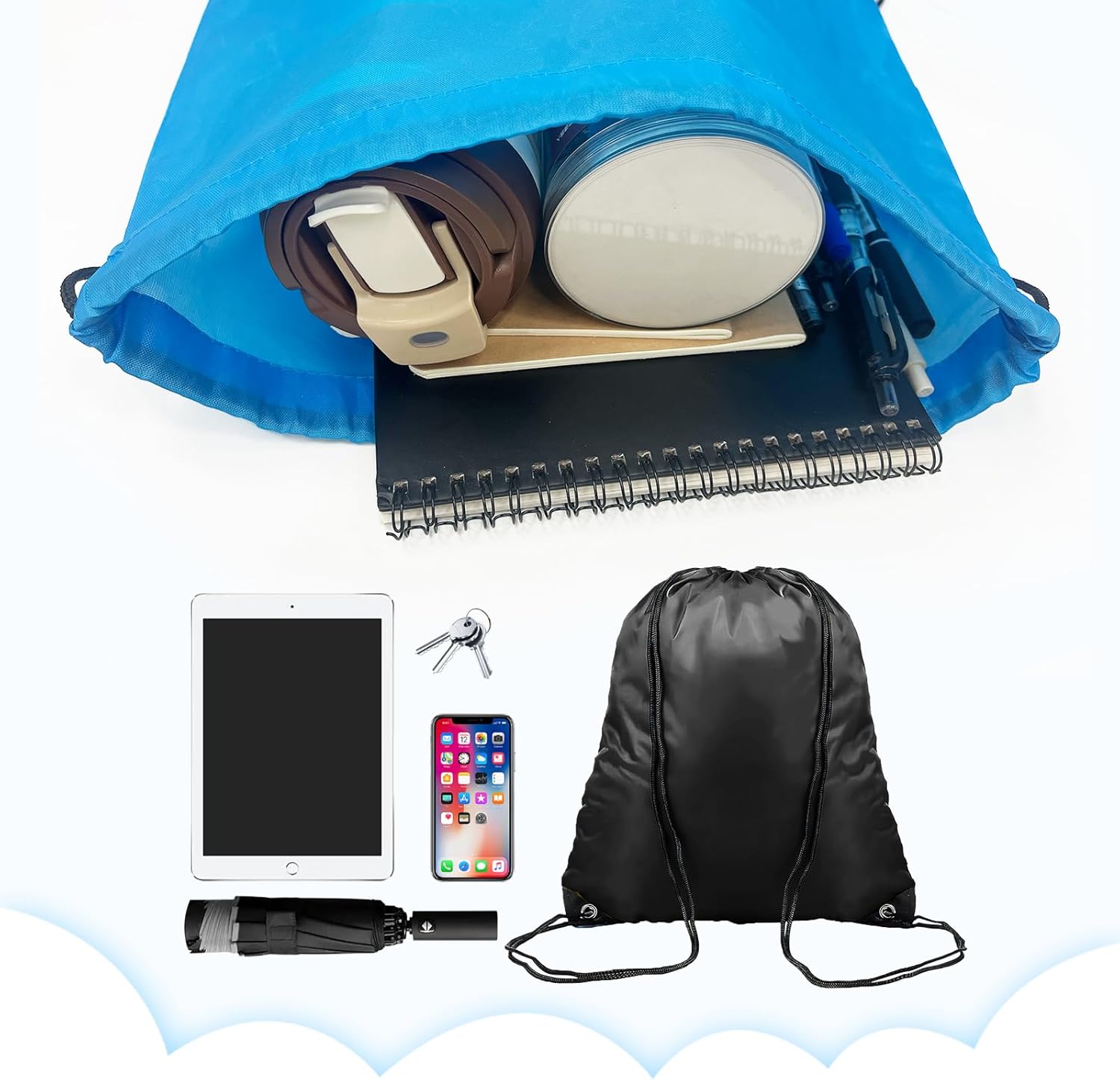 120pcs 12color Drawstring Bags Bulk, Drawstring Backpack Bulk DrawstringBags Draw String Bags Pack Bulk Draw String Back Bag String Backpack Gym Drawstring Bags Diy Gym Sports Storage Travel