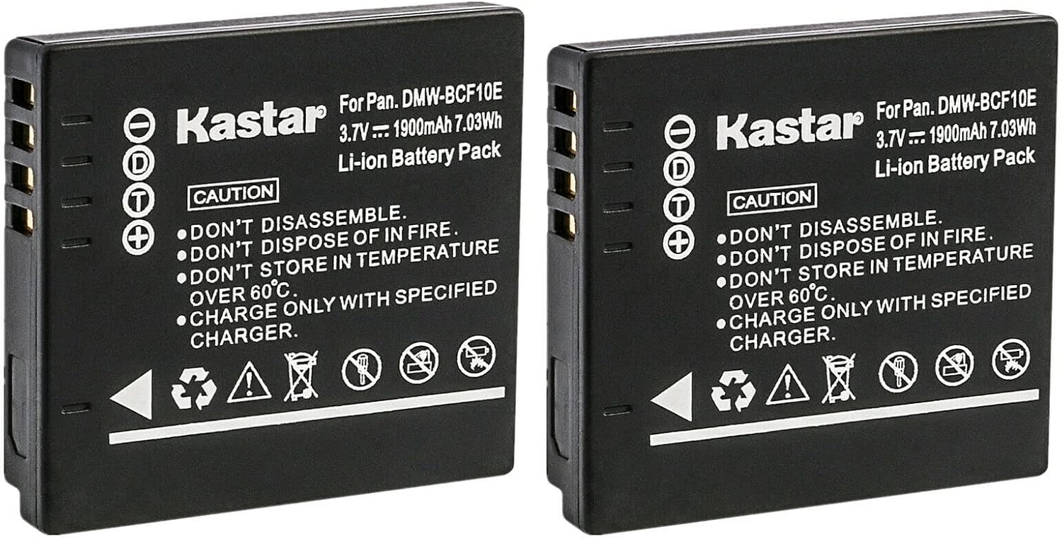 Kastar 3-Pack DMW-BCF10 Battery Replacement for Panasonic Lumix DMC-FH20, Lumix DMC-FH22, Lumix DMC-FH3, Lumix DMC-FP8, Lumix DMC-FT1, Lumix DMC-FT2, Lumix DMC-FT3, Lumix DMC-FT4 Camera