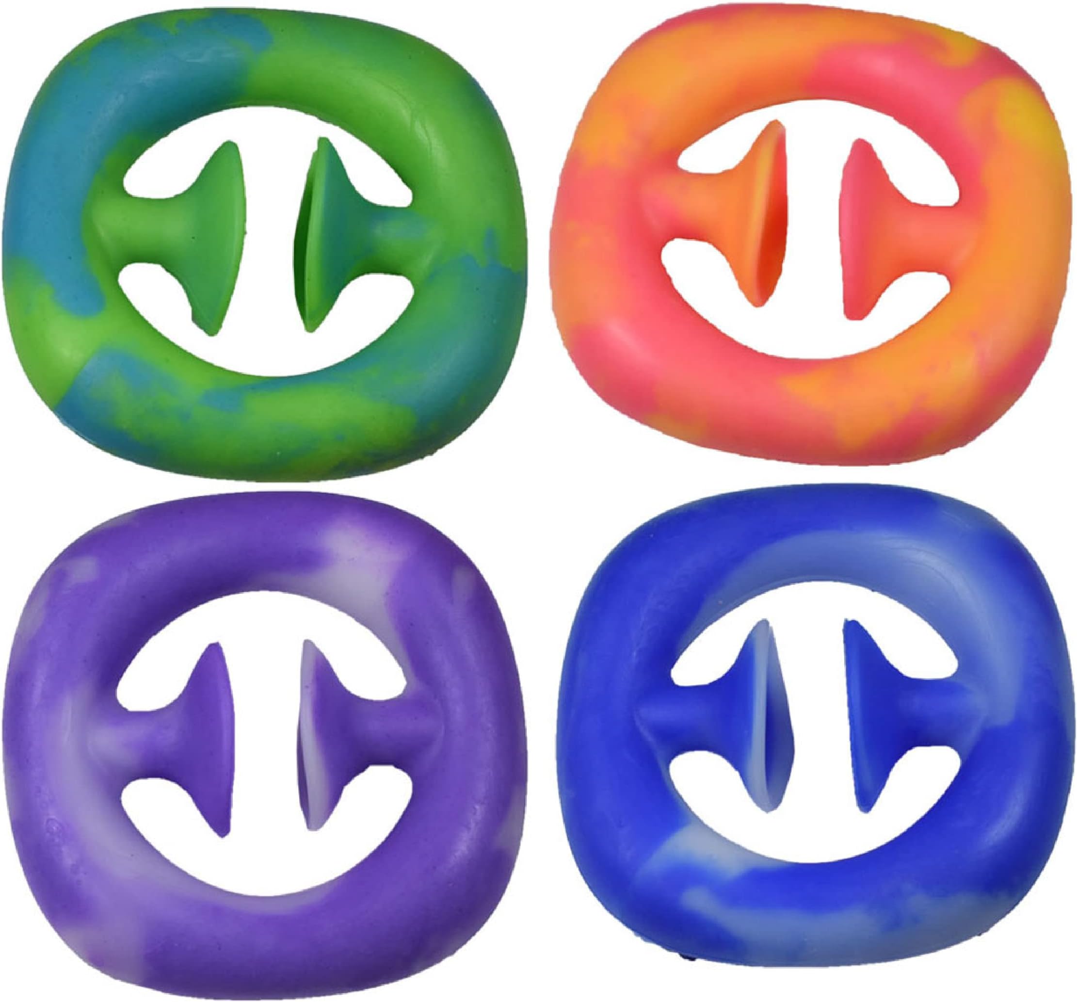 Giggle Time Squeeze and Pops - (24) Pieces - Tie-Dye Hand Grip Strengthener for Kids, Fidgets Toys for Adults with Anxiety