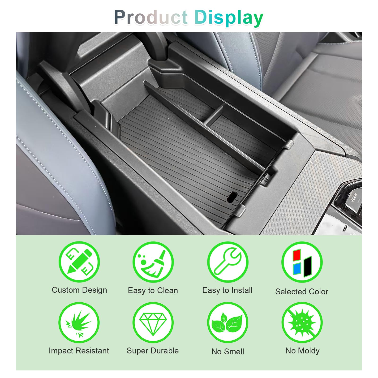 GAFAT Kompatybilny z nowym BMW X3 G45 2025 2026 Półka środkowa, pudełko na przechowywanie, X3 2025 Plug-in Hybrid xDrive Podłokietnik Organizer Szufladek, z antypoślizgowymi mataami, myte, Akcesoria