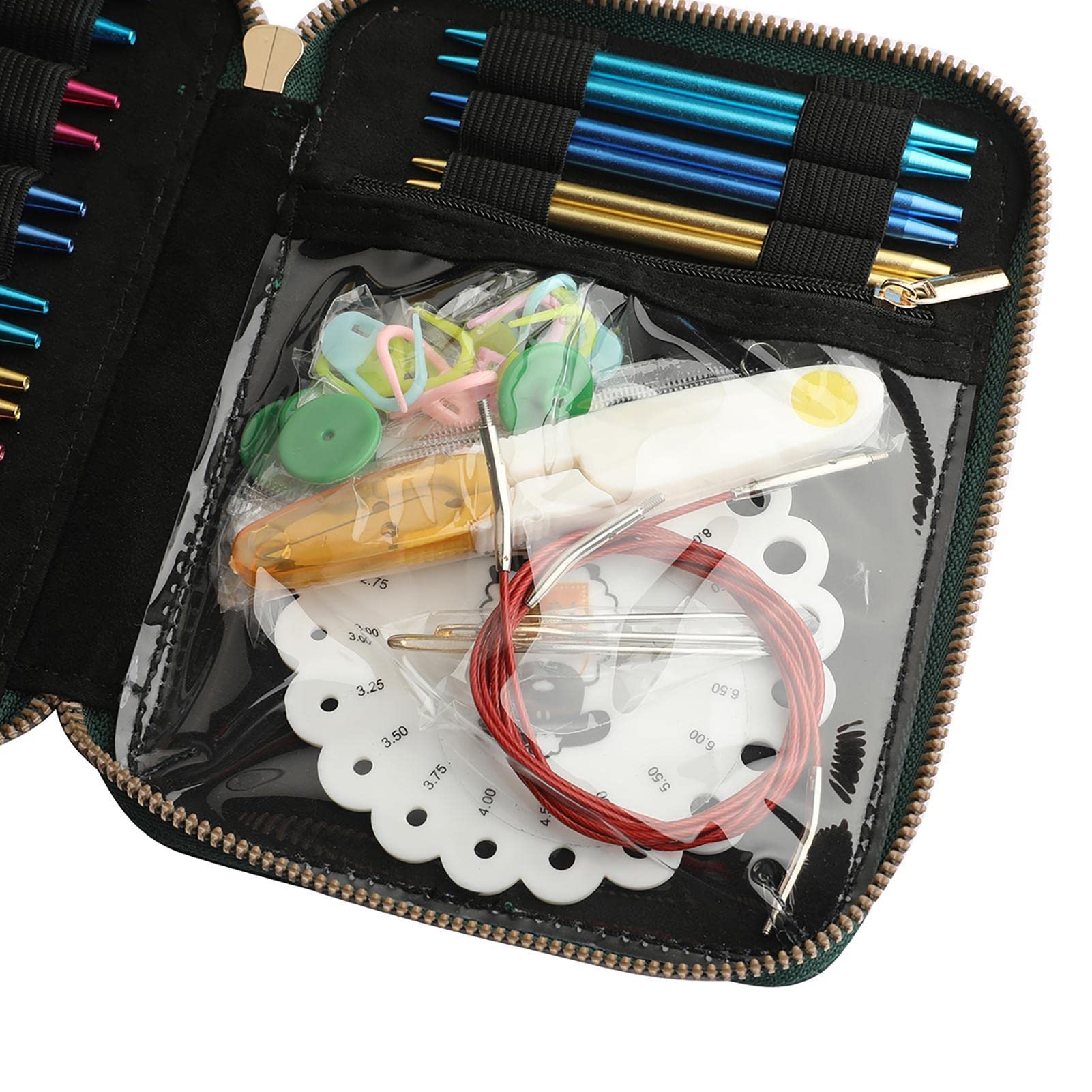 Keptfeet Set di Aghi per Uncinetto | Set di Ferri da Maglia | intercambiabili in Alluminio - Set di Aghi per Uncinetto per Filati per Uncinetto Aghi per Uncinetto intercambiabili per Picc