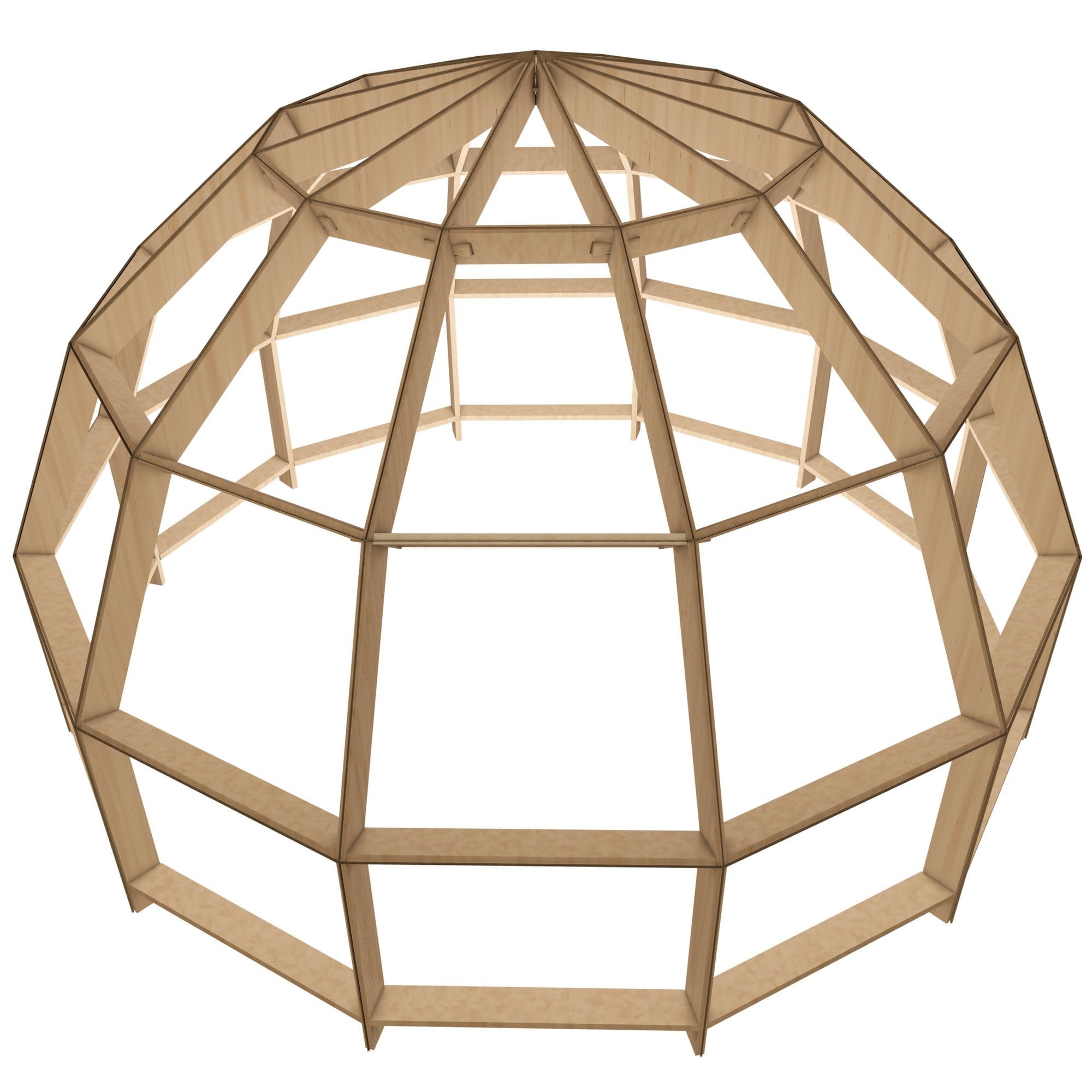 28m² Gartenhaus Bausatz, 1 Etage Braun Holz | Tiny House, Holzkonstruktion im Dome-Design, Rahmenbauweise, Selbstaufbau, Freizeit- oder Wohnraum