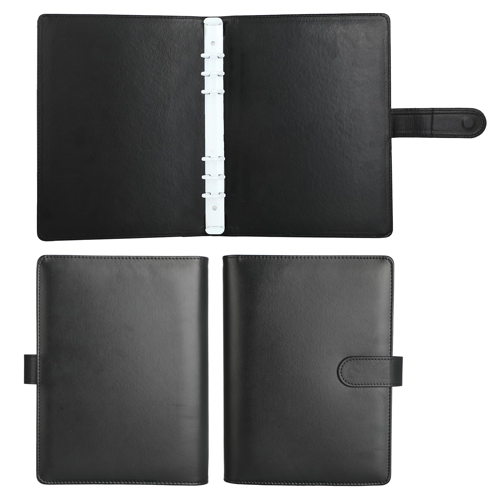 Songaa Cuaderno De Cuero Con Anillas A5, Carpeta A5 De 6 Anillas Con