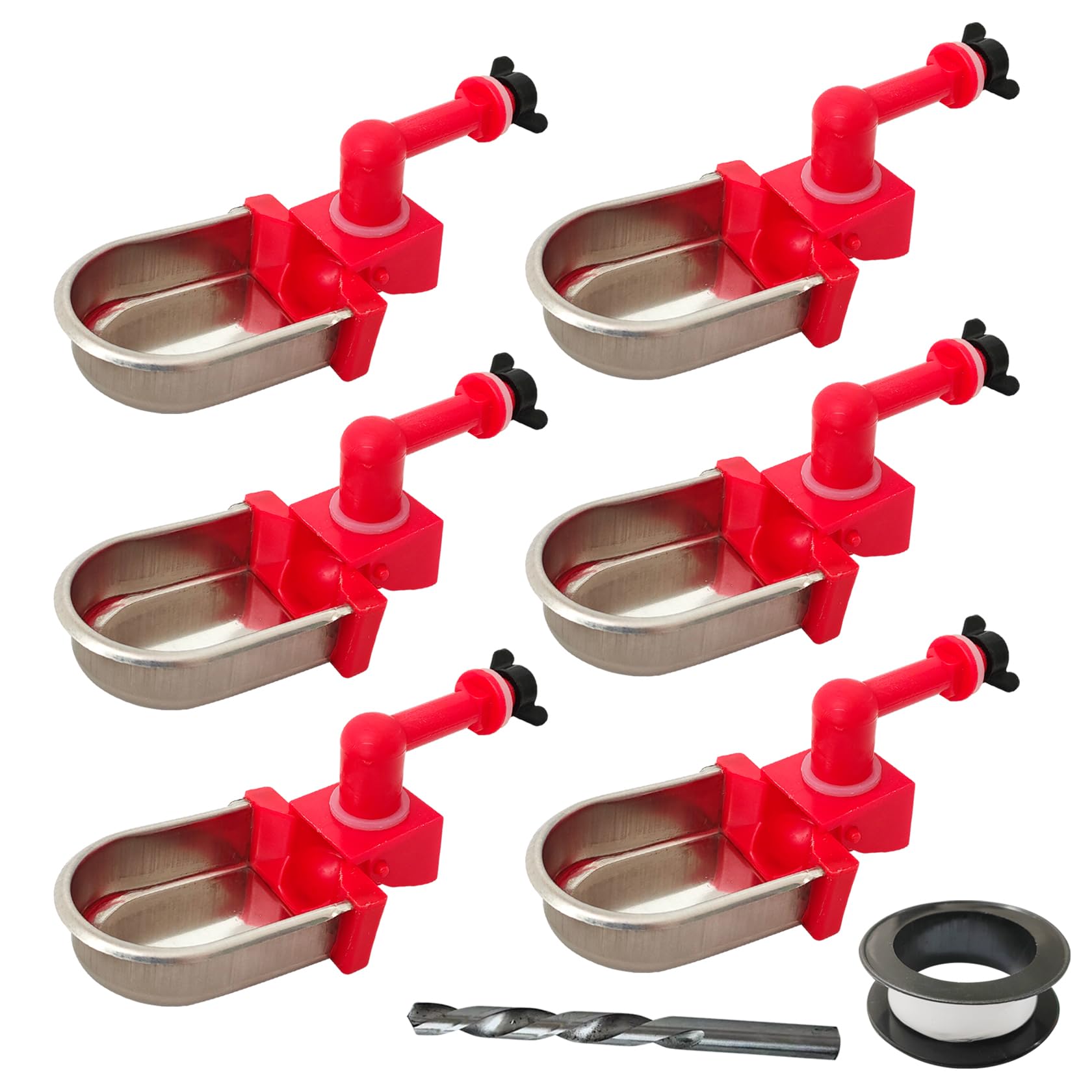 Metal Rabbit Chicken Water Cup Chicken Kettle DIY Rabbit Chicken Small Hamster Guinea Pig Rabbit (Black, 6)