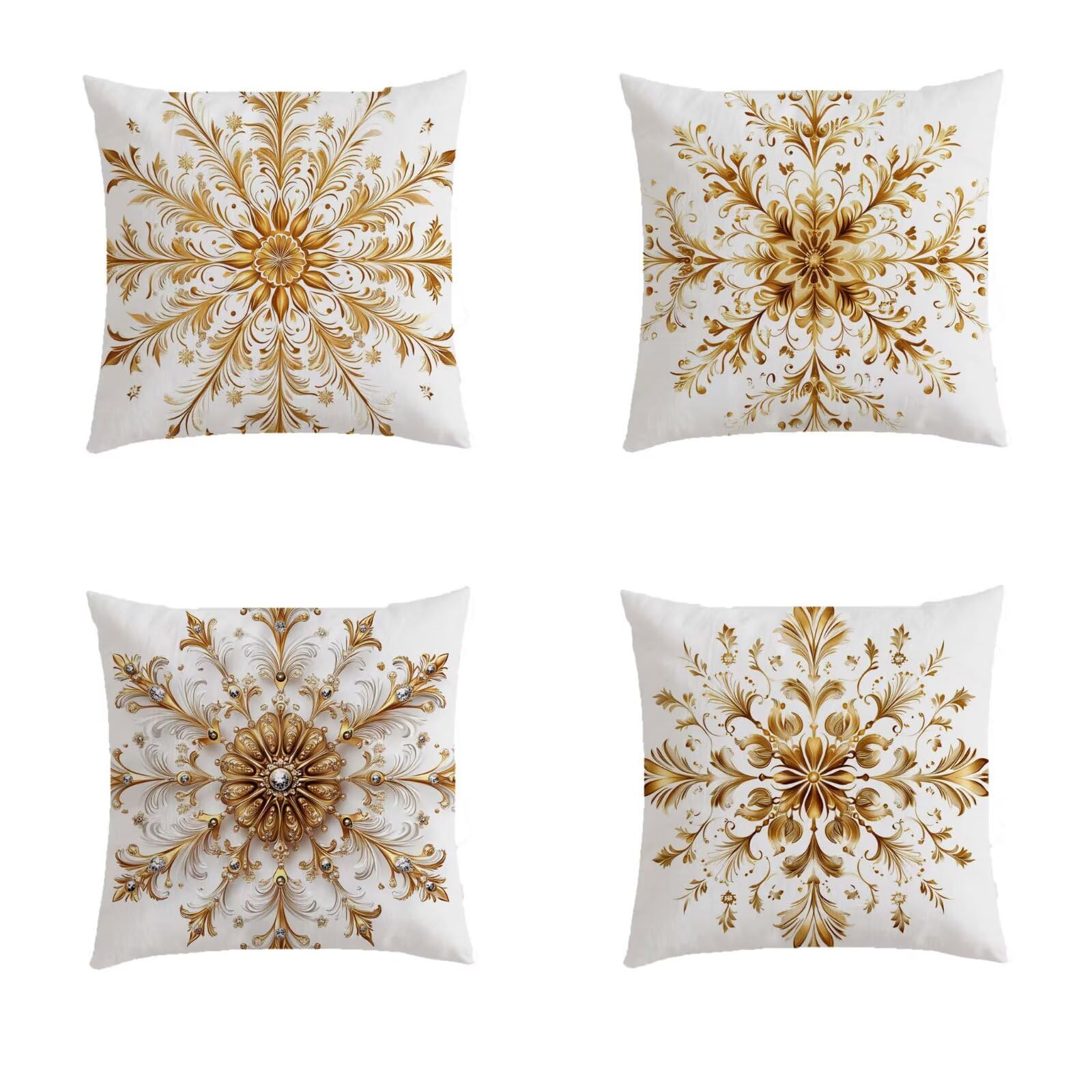 Housse de coussin 80x80cm bohemia taie oreiller lin salon de jardin lot de 4