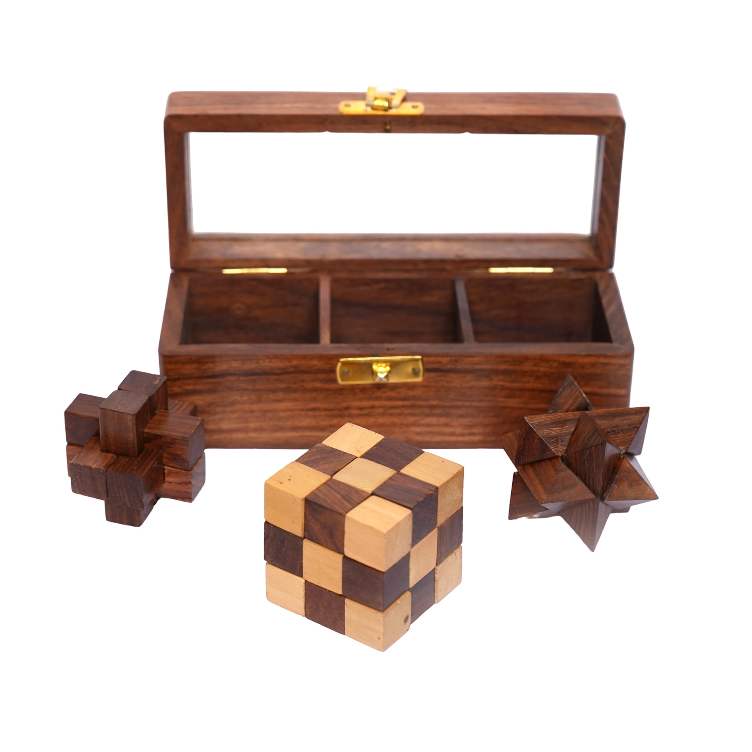 Mother Touch Toy Wooden Puzzle Set of 3+1Mystery Games Enhances Cognitive Skills, Imagination & Problem-Solving for All Ages Group | Wooden Toys for Kids | Puzzle Game..
