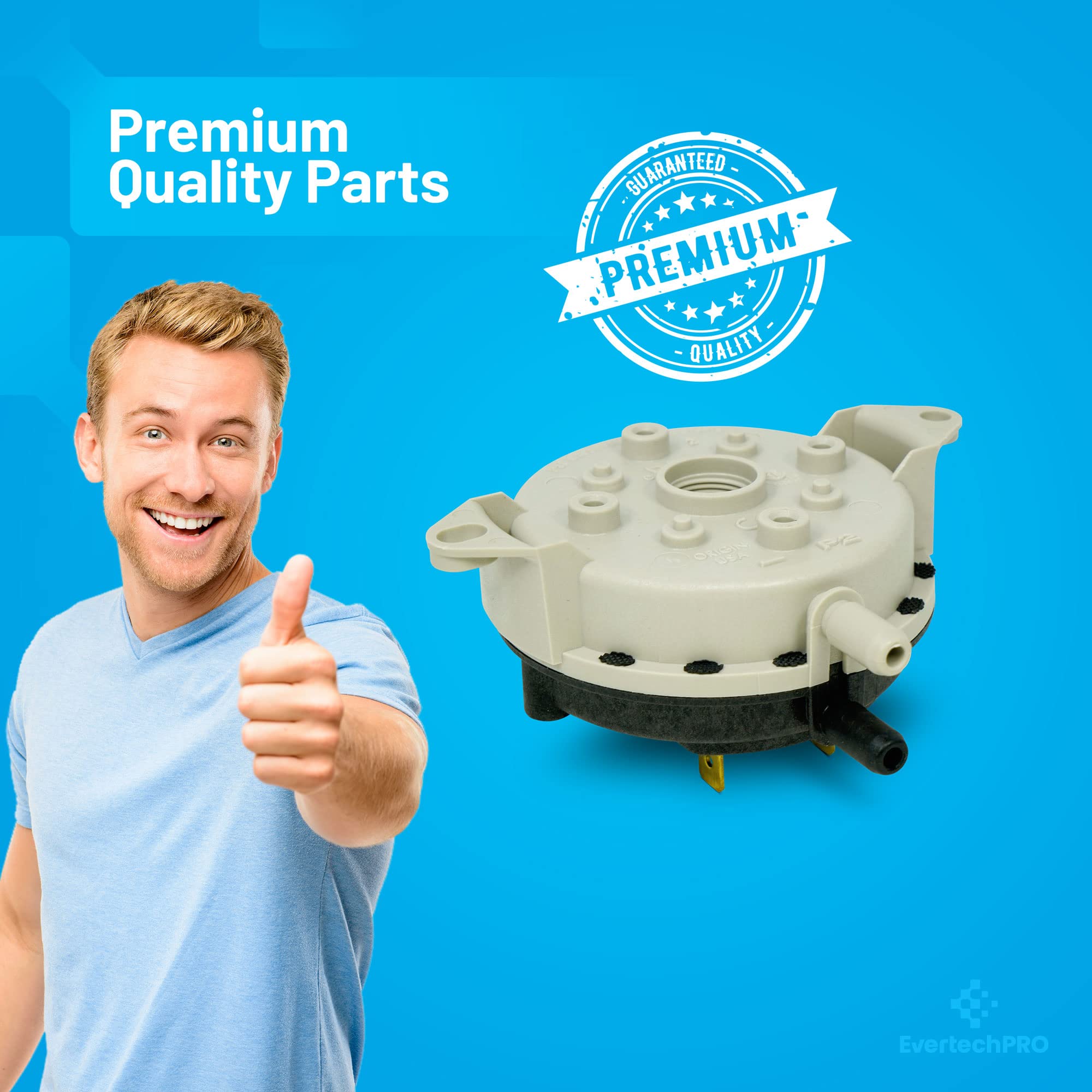 Dwyer Series A6 Pressure Switch, Range 1.1-3 ±0.5 psi, 304 Stainless Steel Base