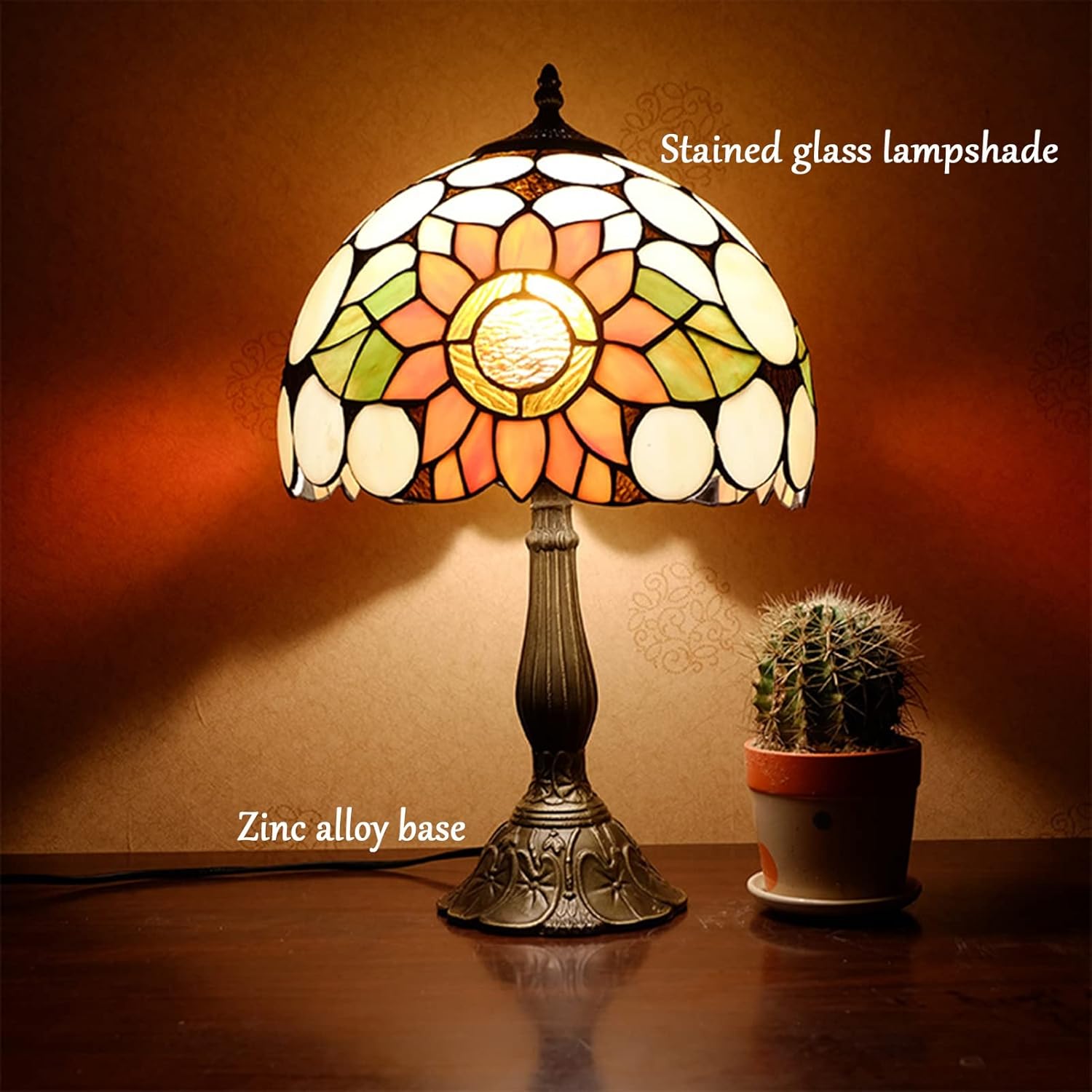 ティファニースタイルテーブルランプ電気スタンドガラスランプ 小鳥 ティファニースタイルテーブルランプ電気スタンドガラスランプ 小鳥