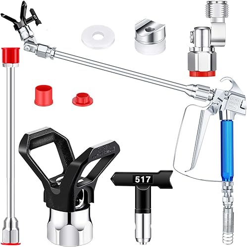 Kit de manguera de pistola pulverizadora sin aire, 5 unidades, pistola de pintura sin aire, alta presión, 3600 psi, 517, junta giratoria con puntas