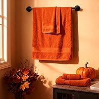 Vista 4 de COZYART - Juego de 6 toallas de baño de algodón turco, color naranja quemado, gruesas suaves absorbentes duraderas, 19.17 oz/yd², 2 toallas de baño