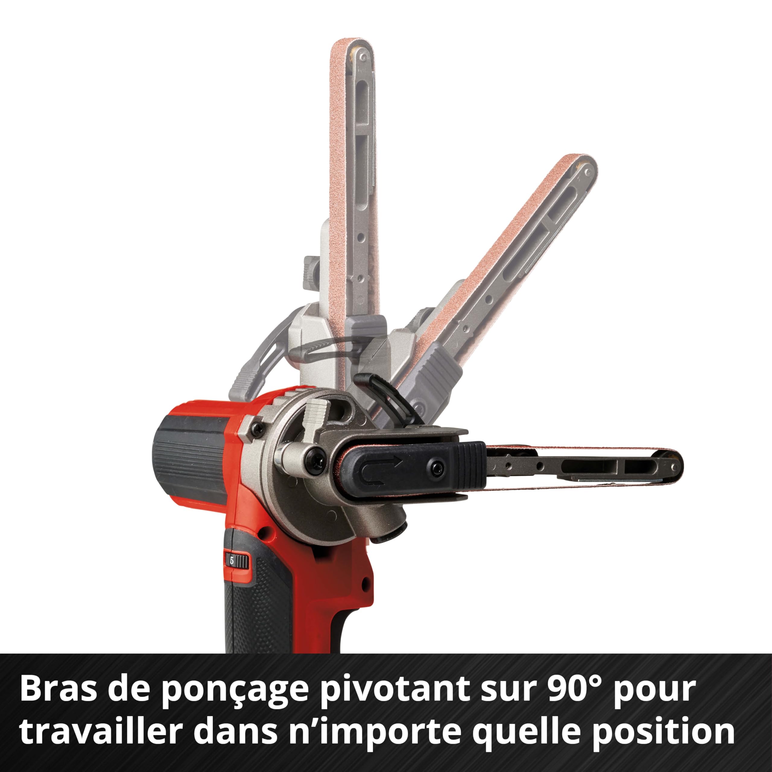Einhell Lime à bande sans fil TE-BF 18 Li Solo Power X-Change (18V, bras de ponçage pivote jusqu’à 90°) Livré sans Batterie ni Chargeur