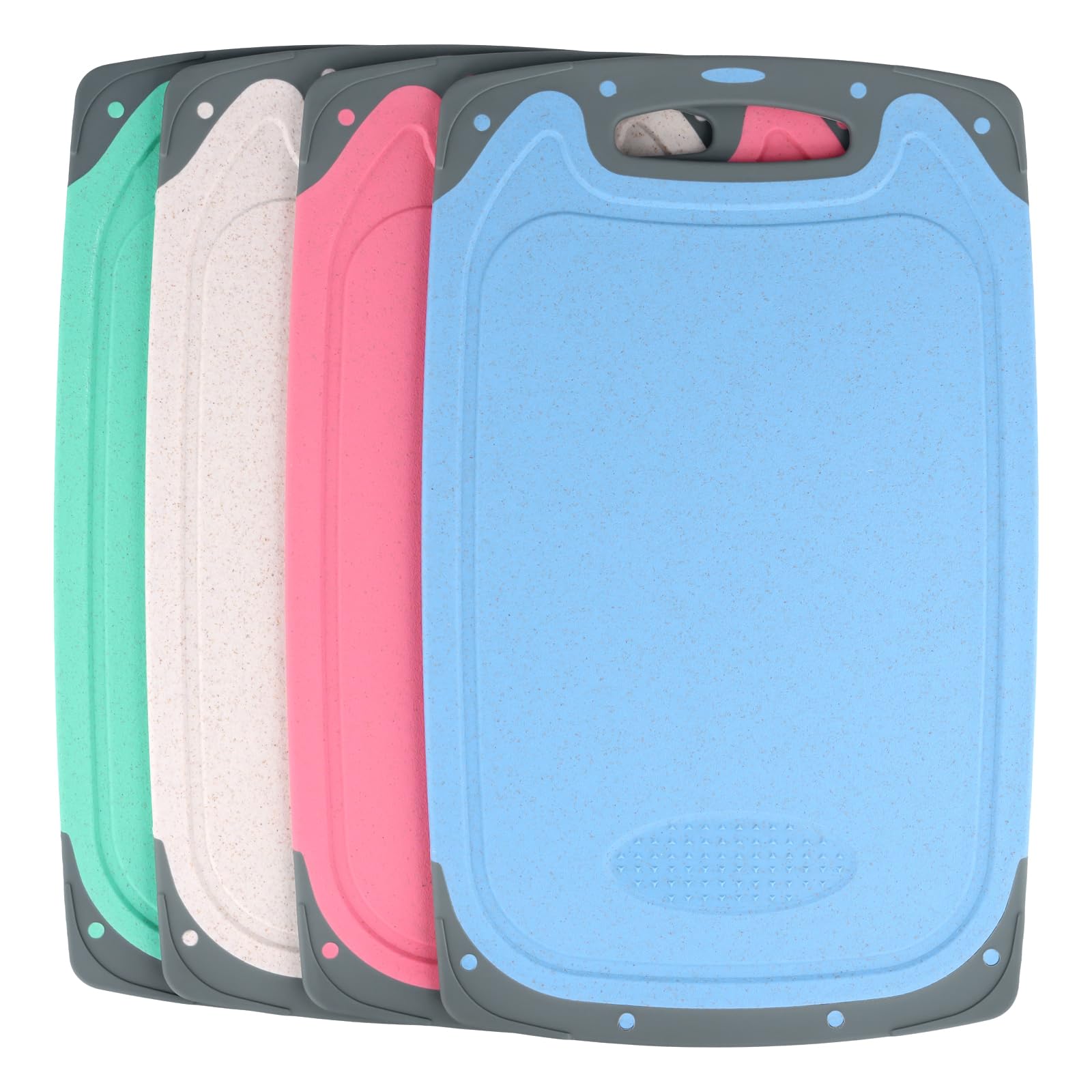 Planches à découper en plastique épais de 4 couleurs avec trou de suspension pour viandes